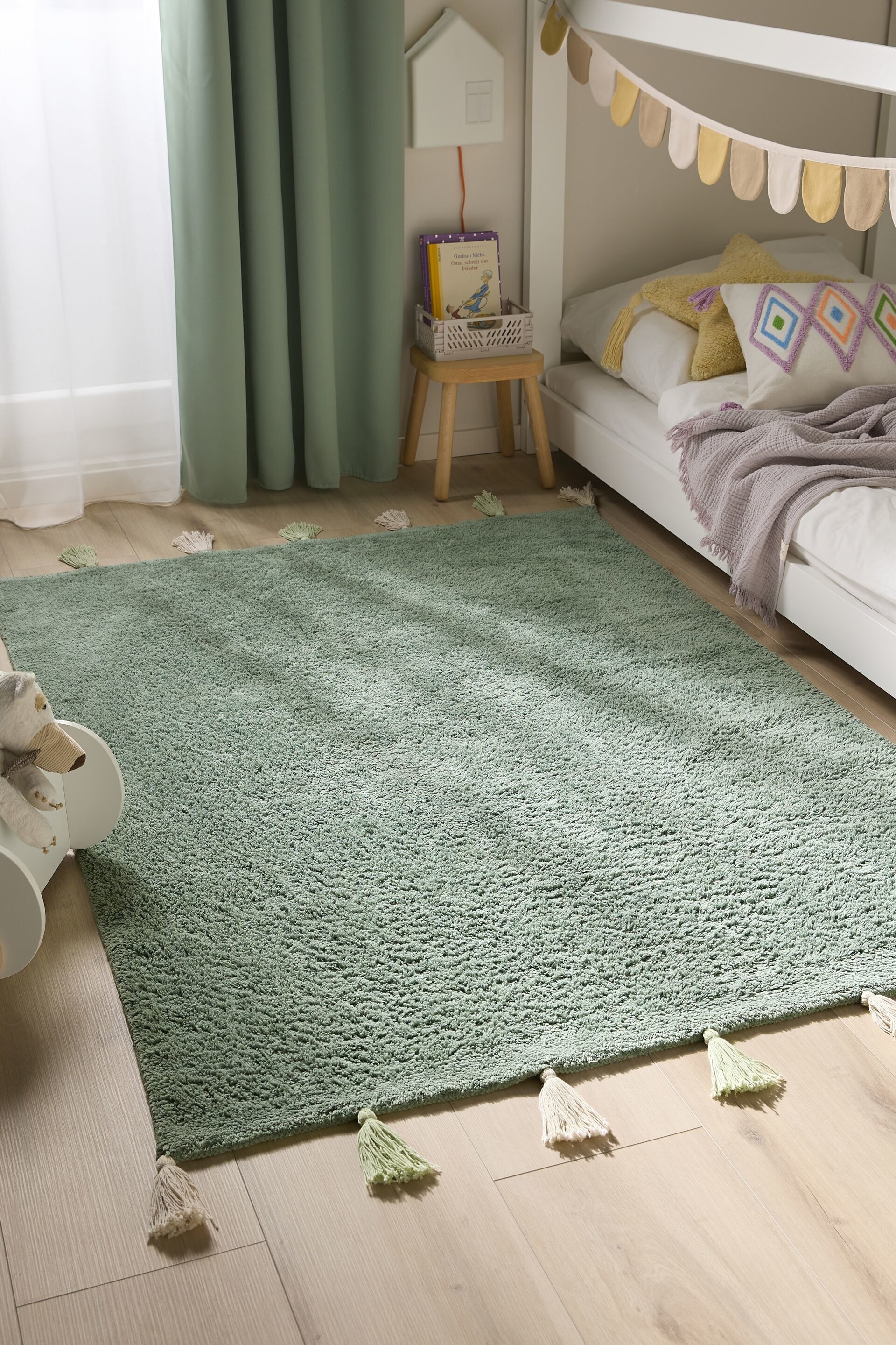 Washable Kid´s Rug Malu - Green/Mint/Rose