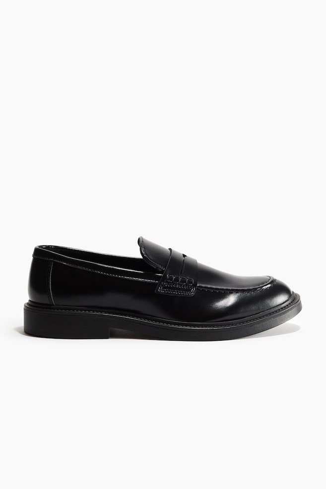 Moccasin-seam loafers - Black - 1