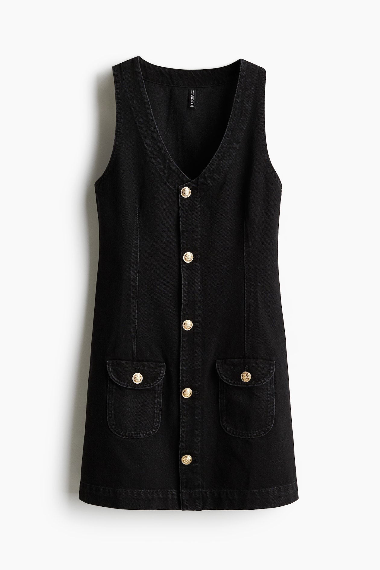h and m black denim dress Women's Sleeveless foundingday25
