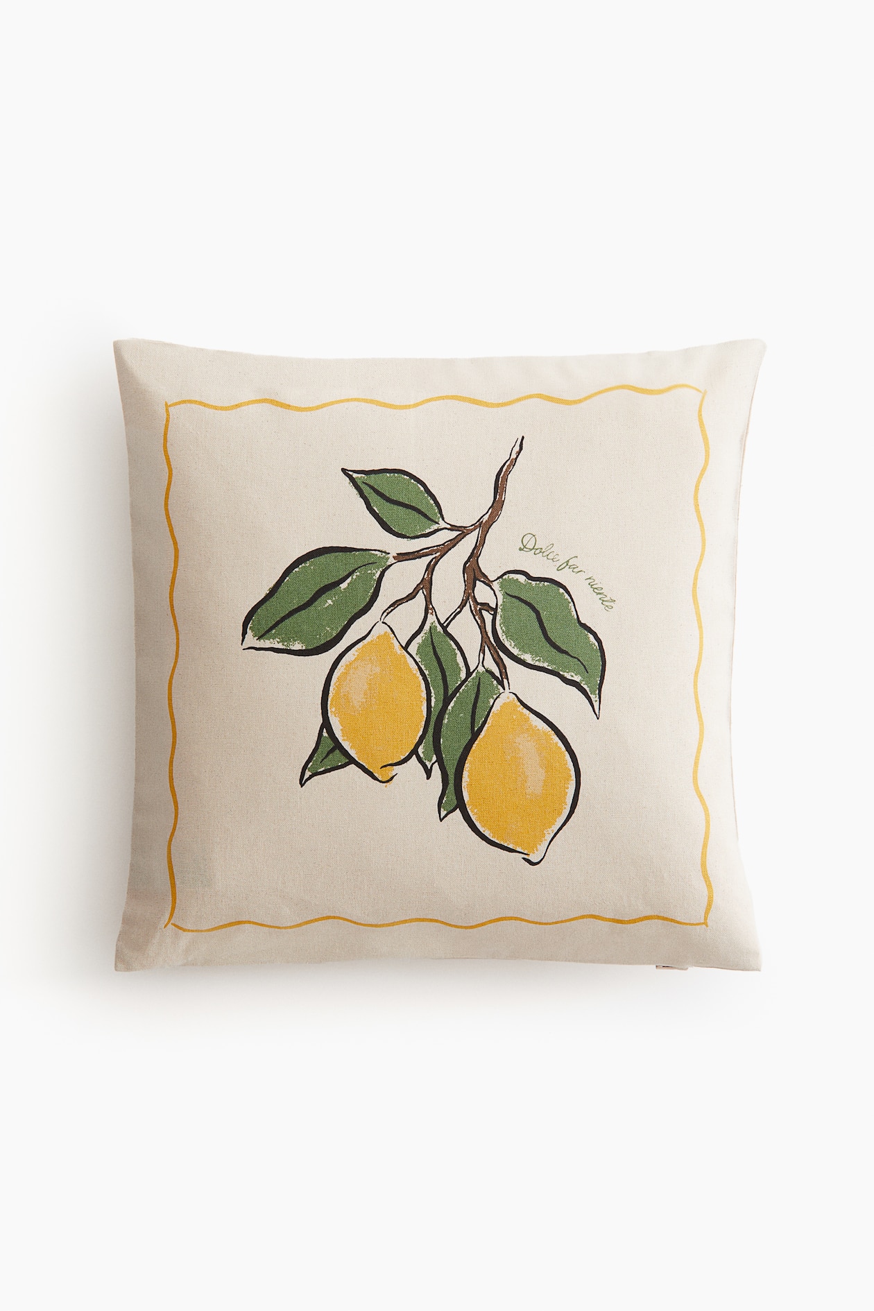 Printed cotton cushion cover Beige/Dolce Far Niente Home All H&M IN
