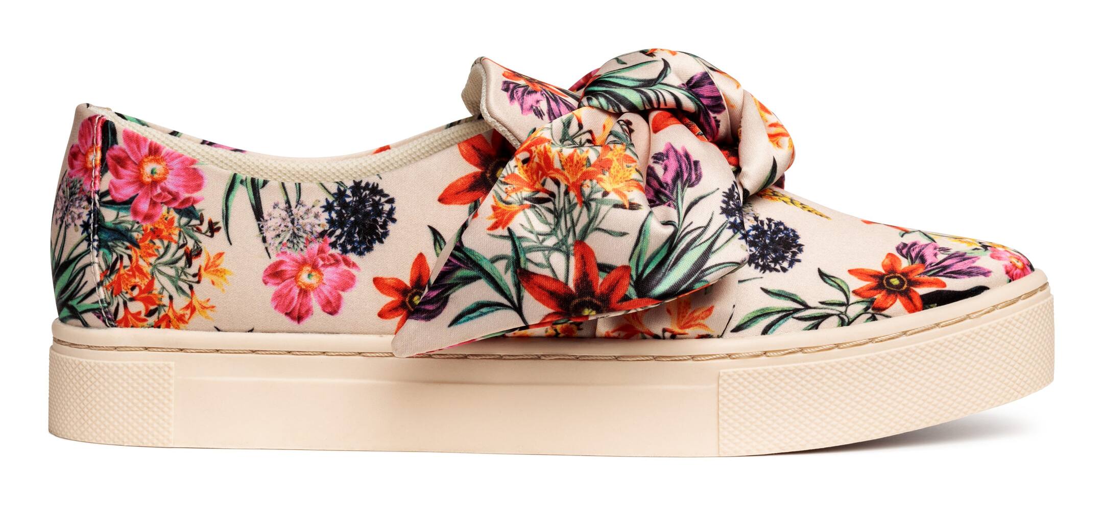 Agrandir l'image: Tennis sans lacets - Beige clair/fleuri - FEMME | H&M FR 1