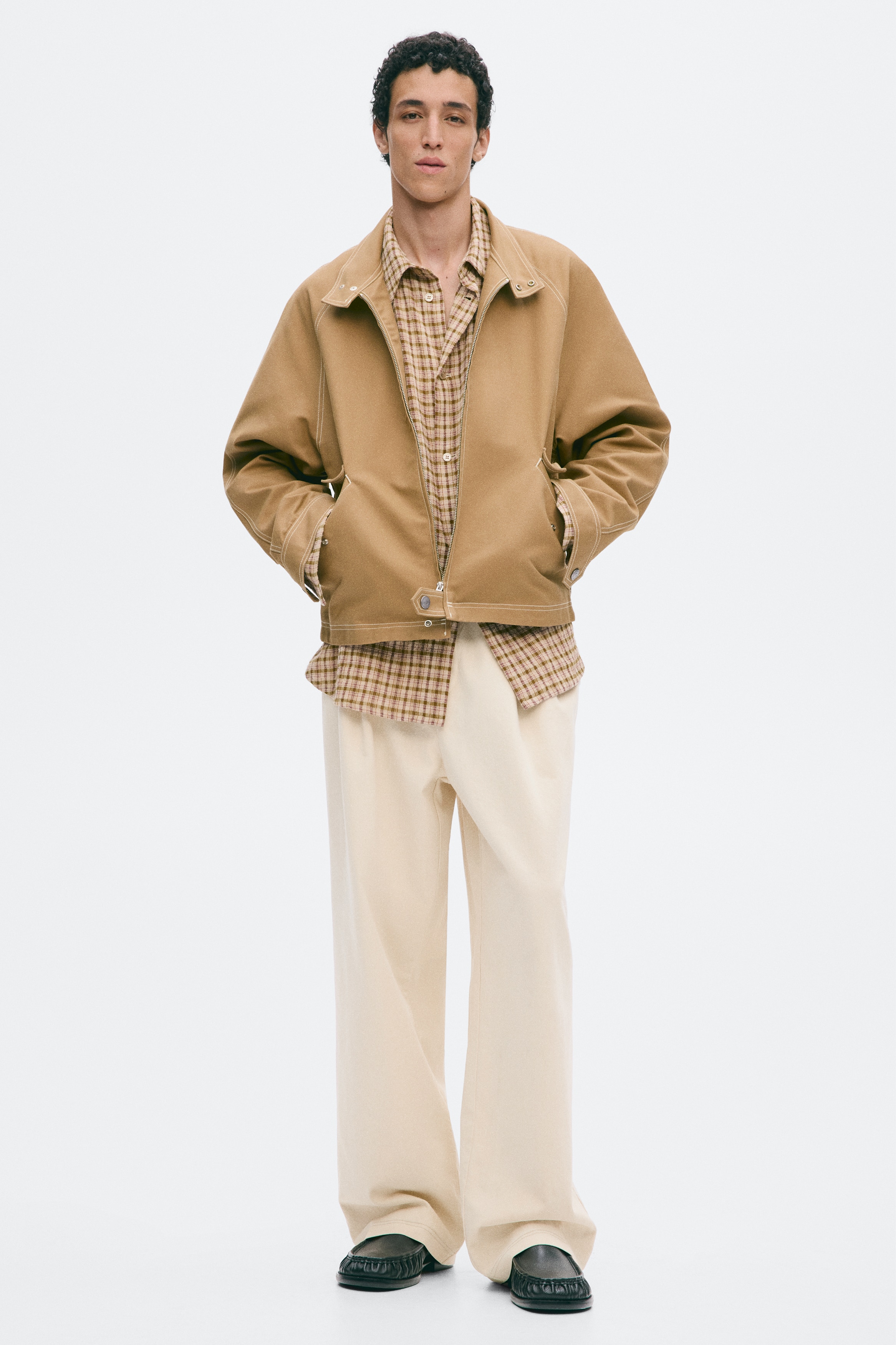 Pantaloni in denim Loose Fit - Crema