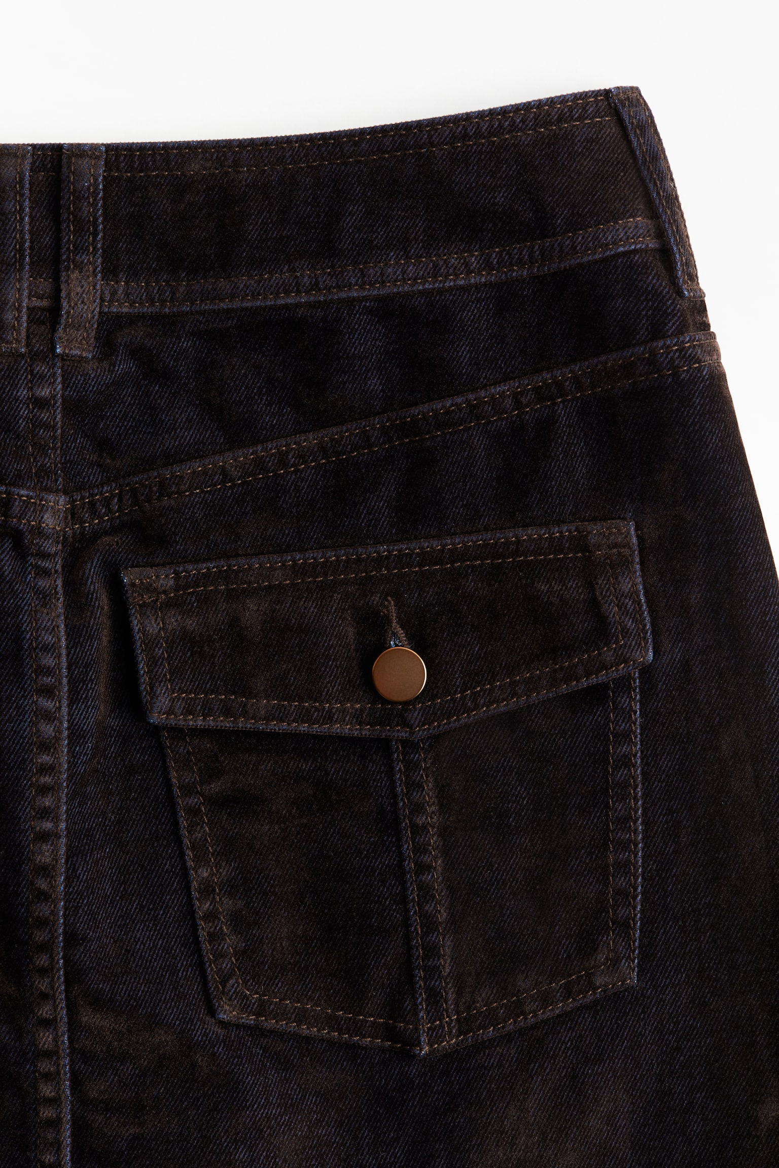 Женская юбка H&M Flocked Denim Skirt, цвет: Чёрный — фото 2