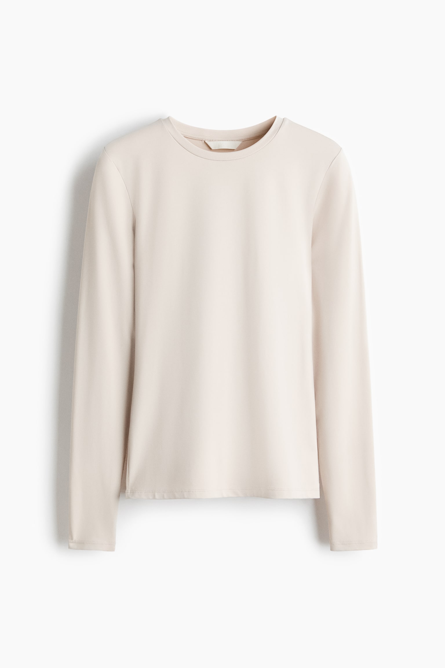 Long-sleeved microfibre top - Light greige/White/Dark mole/Light turquoise/Black/Dark blue/Dark greige