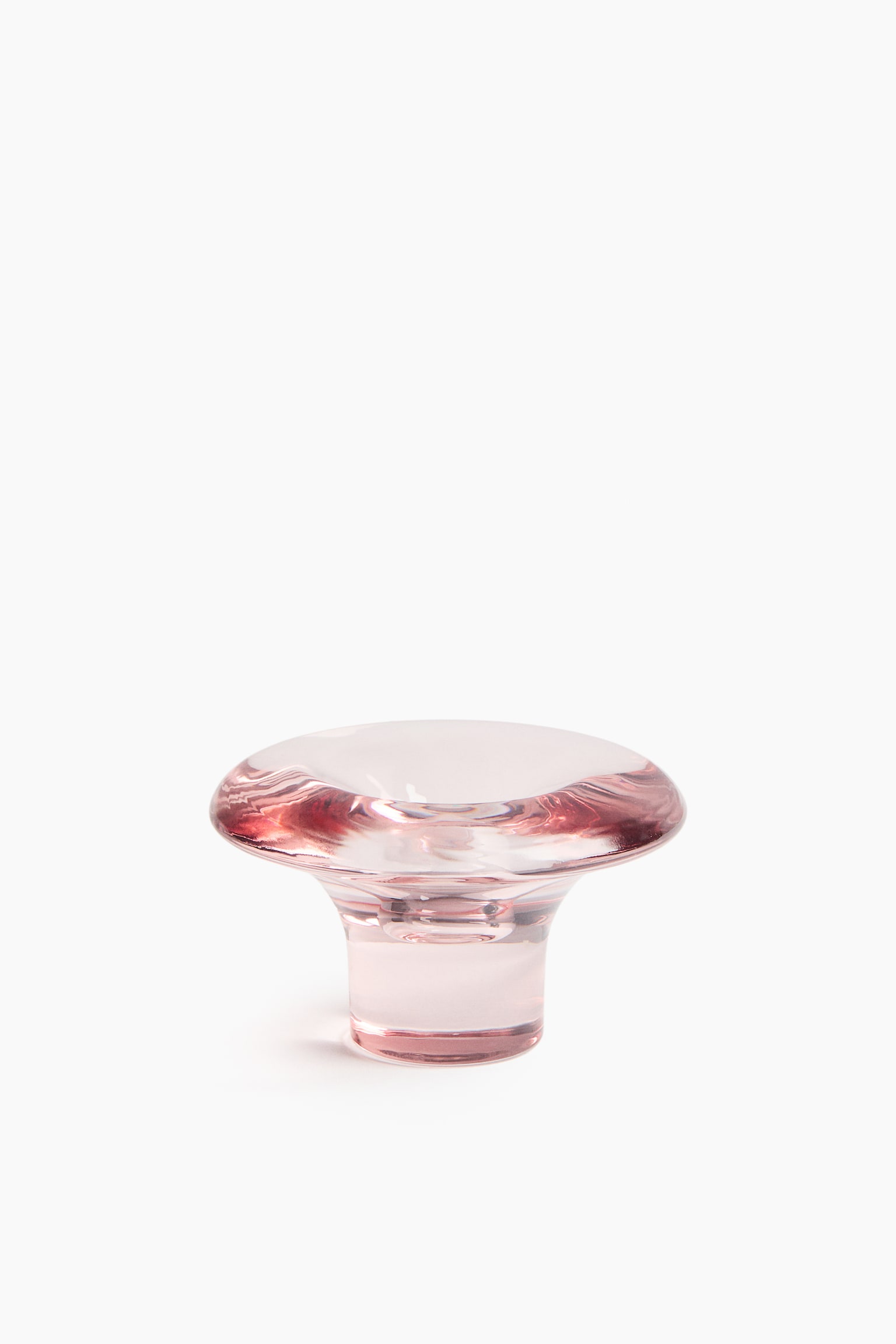 כלי זכוכית לנר - ורוד/שקוף - 4