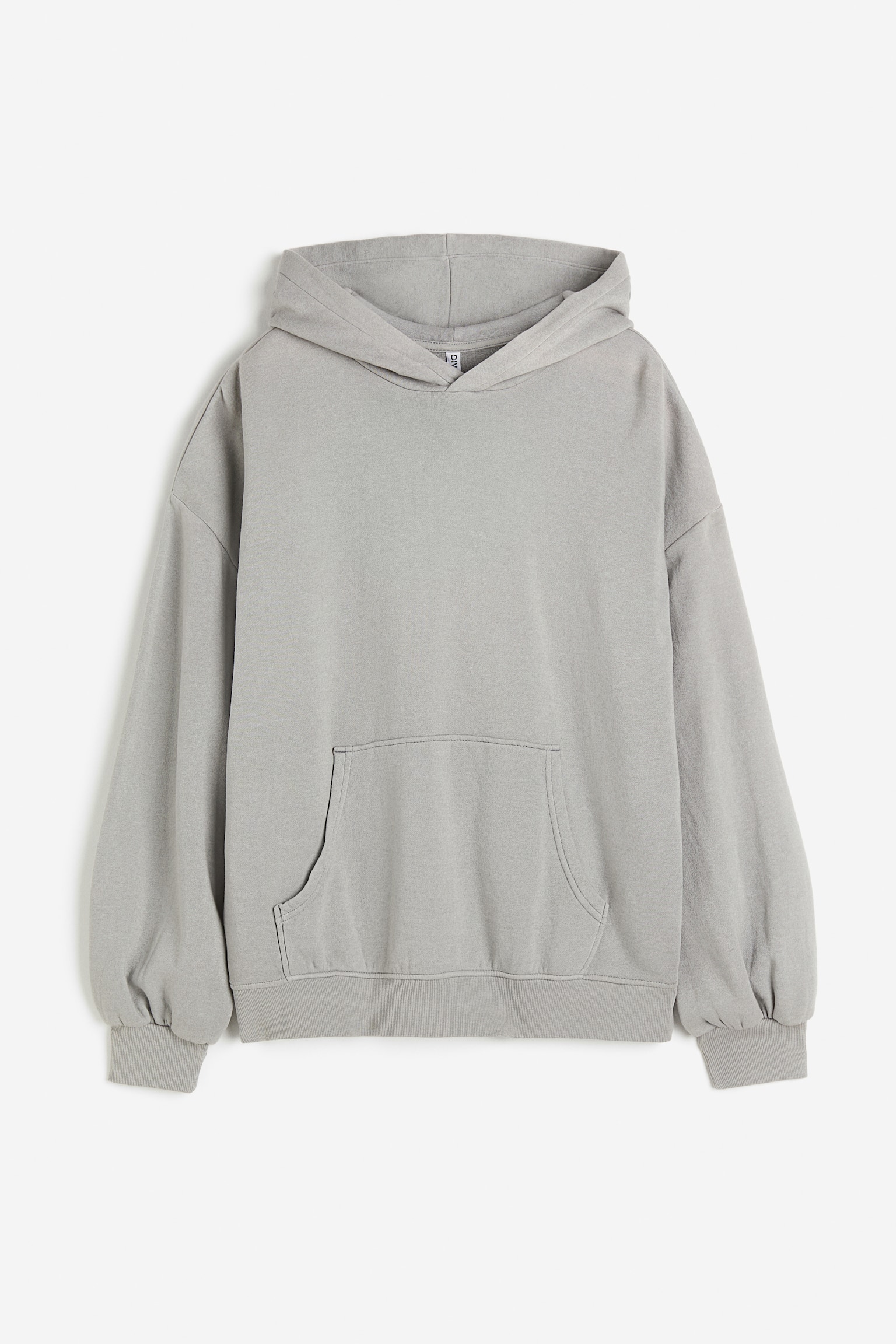 Oversized washed-look hoodie - Light grey - 1