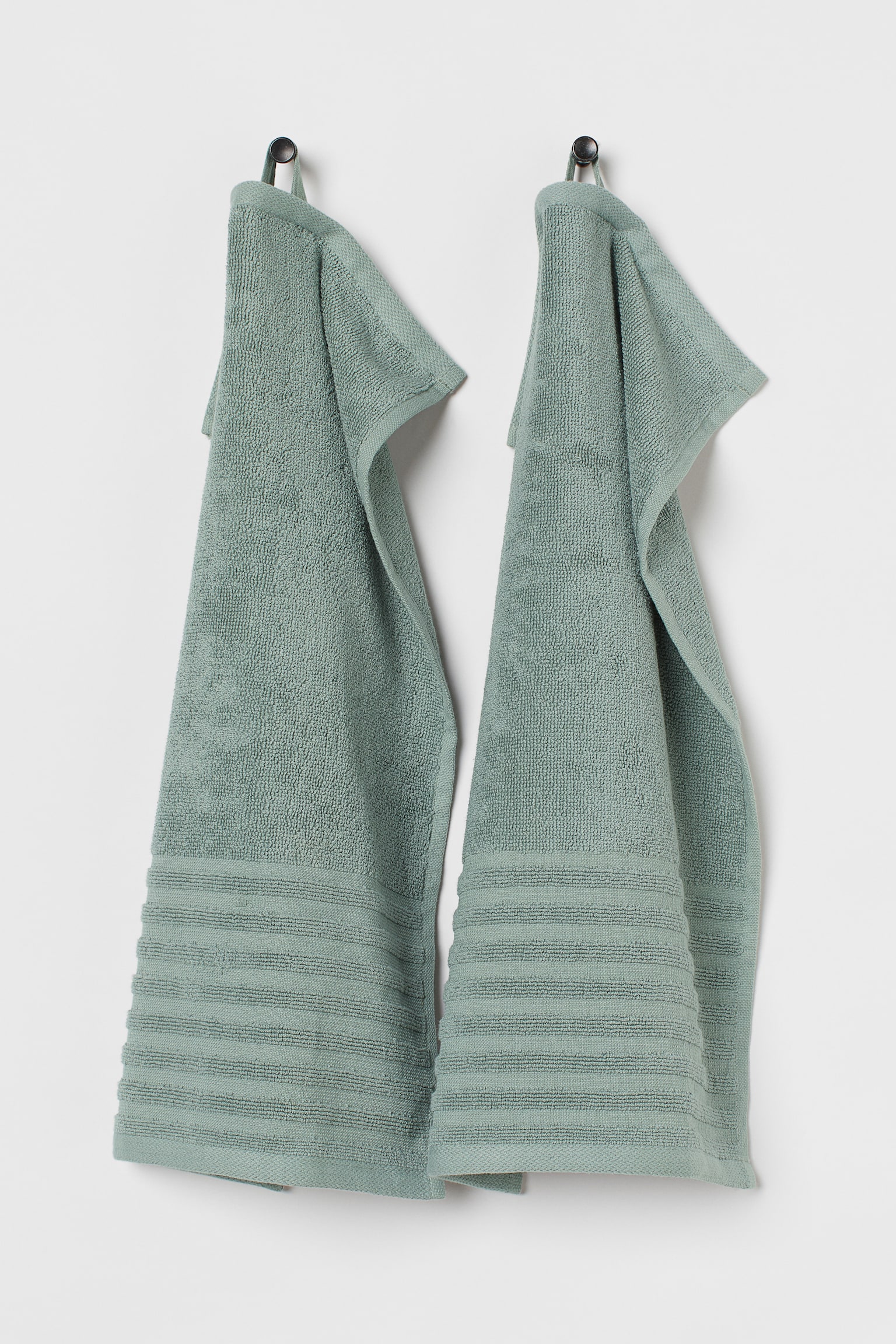 2-pack cotton guest towels - Sage green - 2