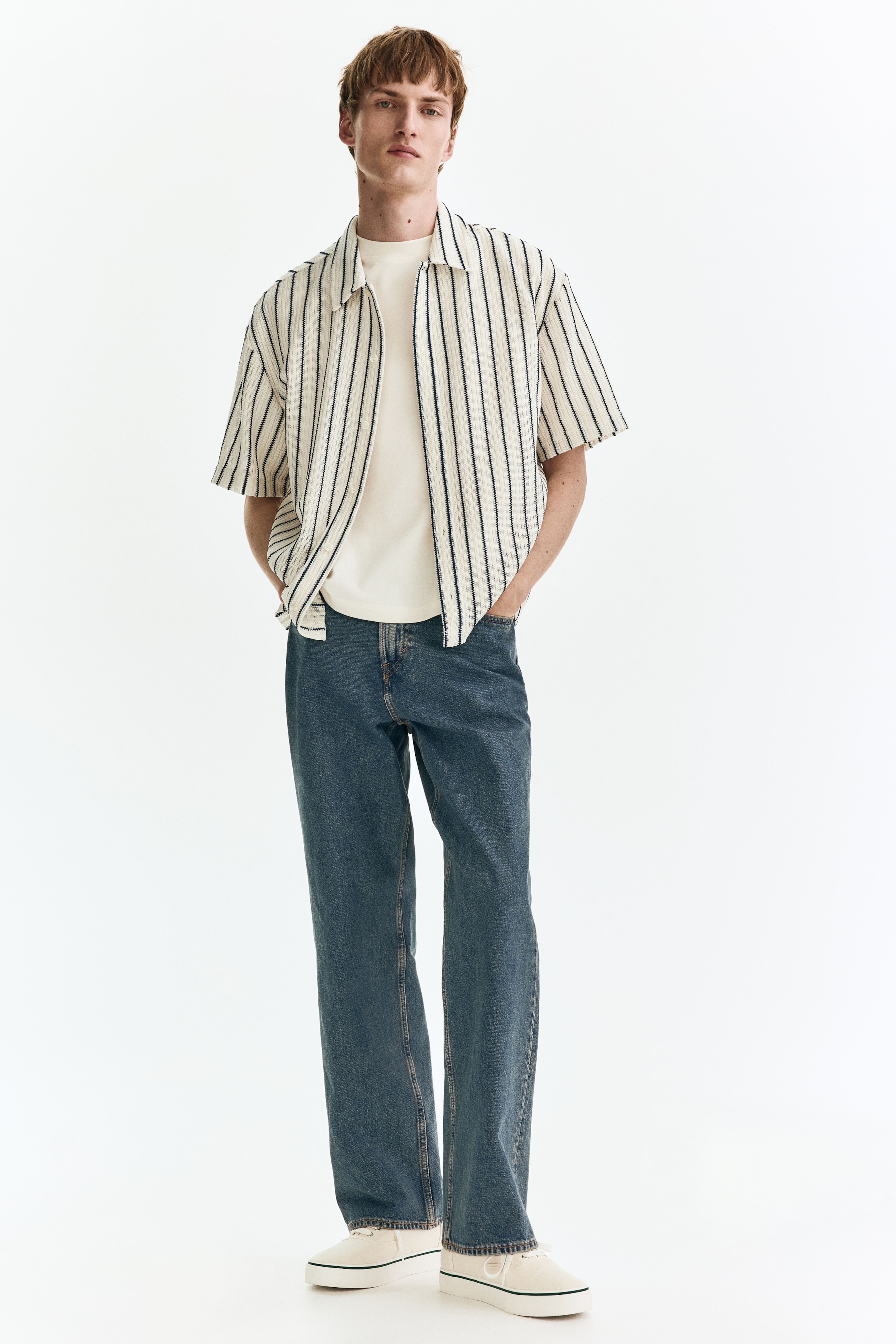 Chemise classique en tricot texturé