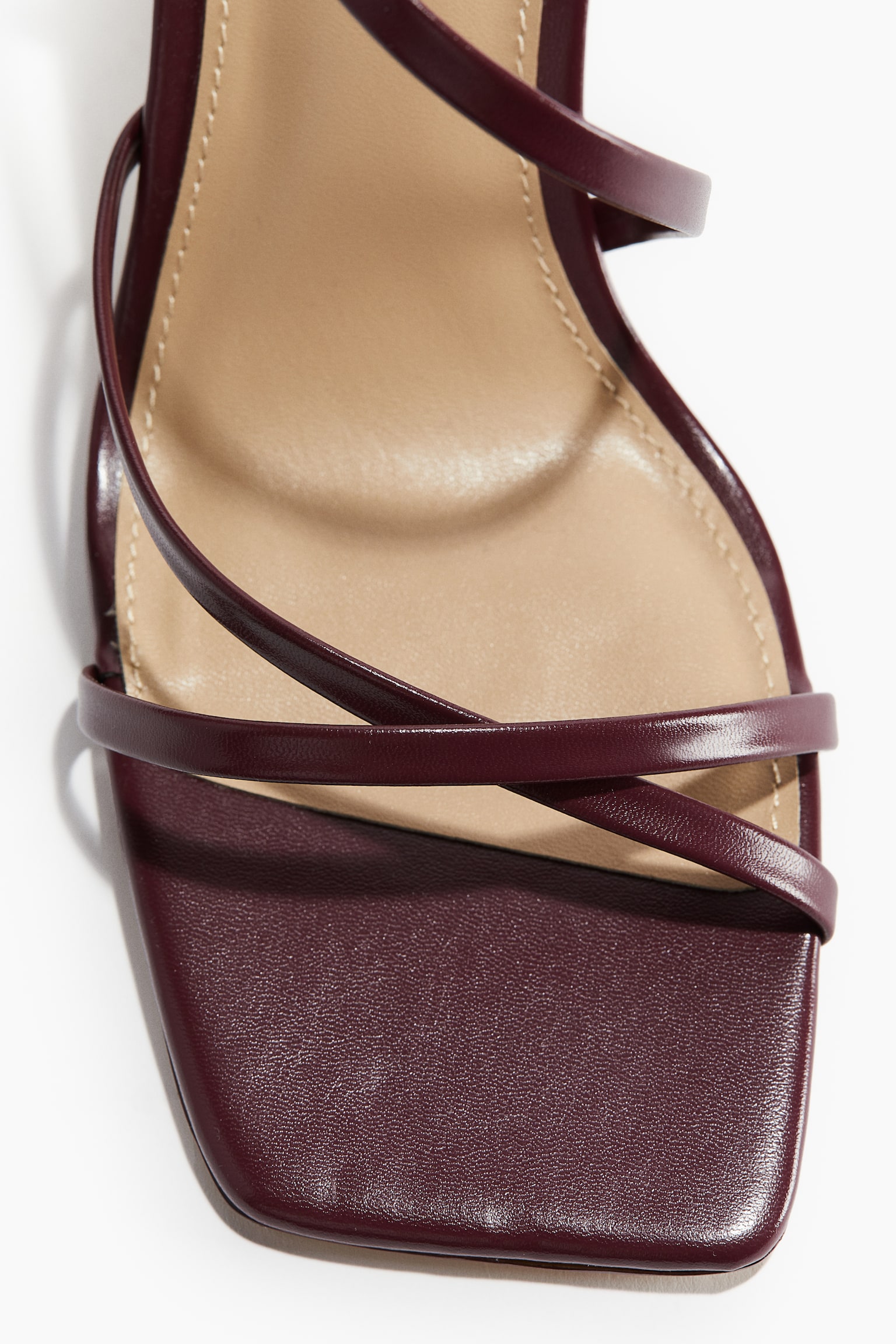 Block-heeled sandals - Burgundy/Beige - 2