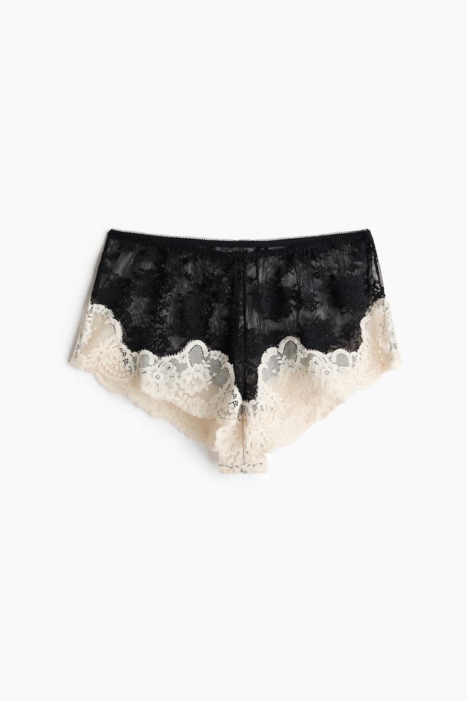 Braga shortie de encaje - Negro/Crema/Negro/Beige pálido - 1