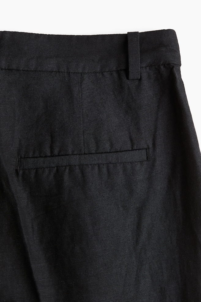 Pantalon en lin mélangé - Noir - 5