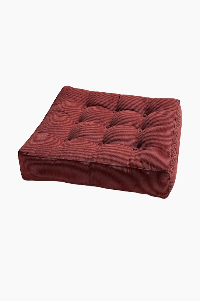 Coussin De Sol En Velours Côtelé Luca - Bordeaux Manchester/Cannelle/Couleur Crème - 1