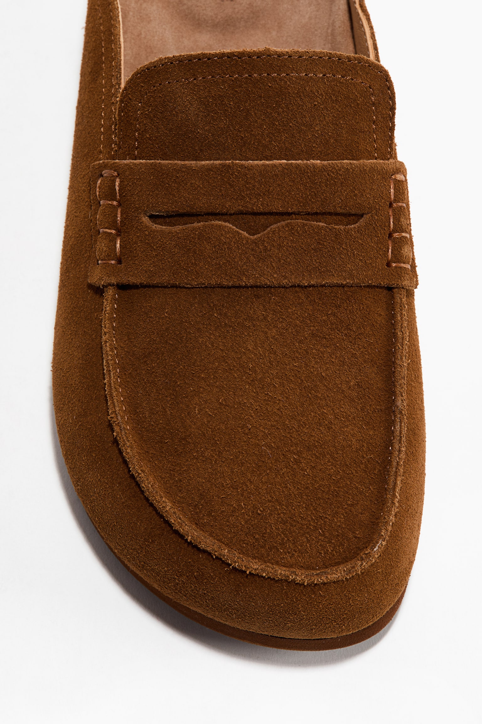 Leather loafer mules - Brown/White/Cowhide print - 2