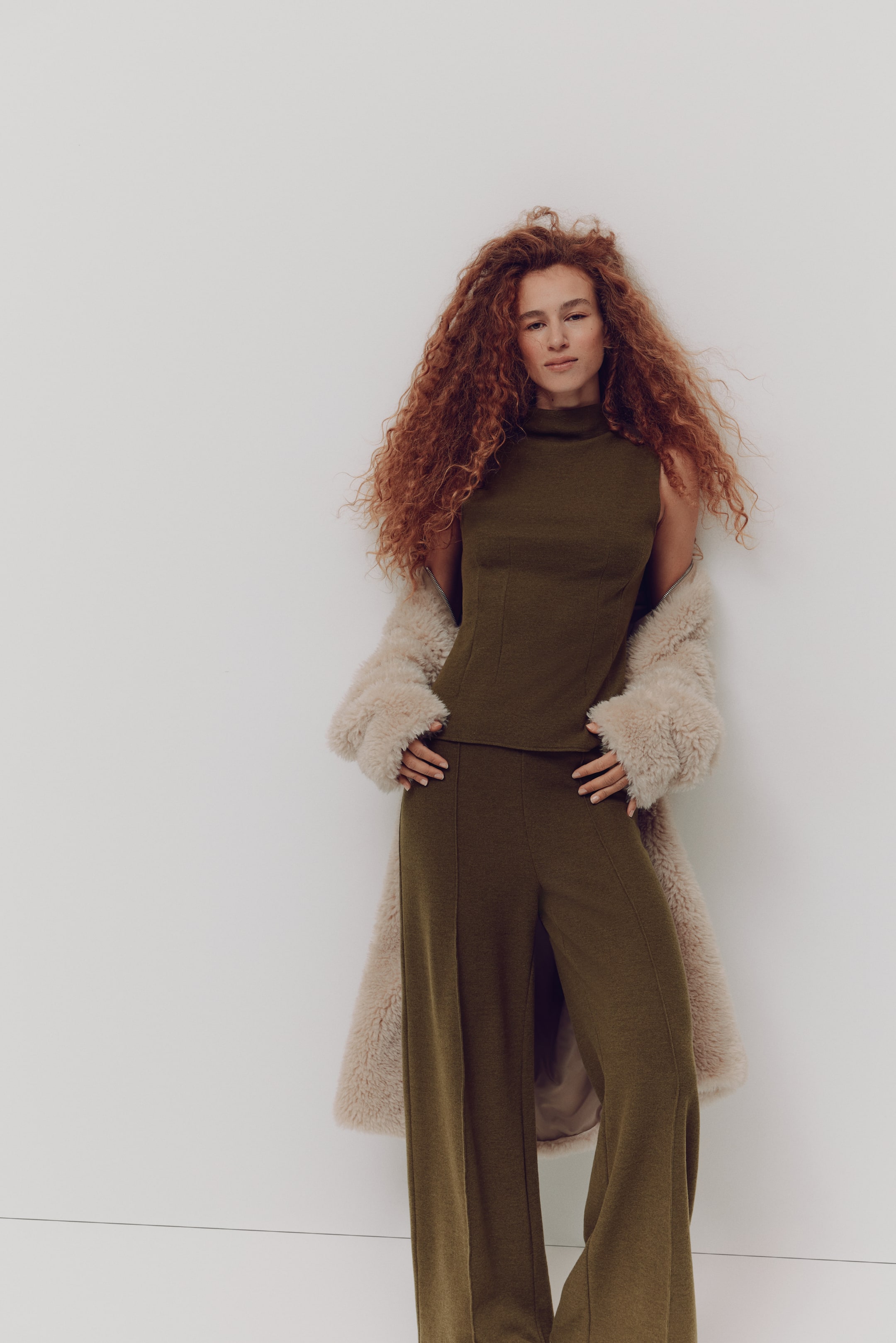 Vis større bilde: 2-piece knitted set - Olivengrønn - DAME | H&M NO 1