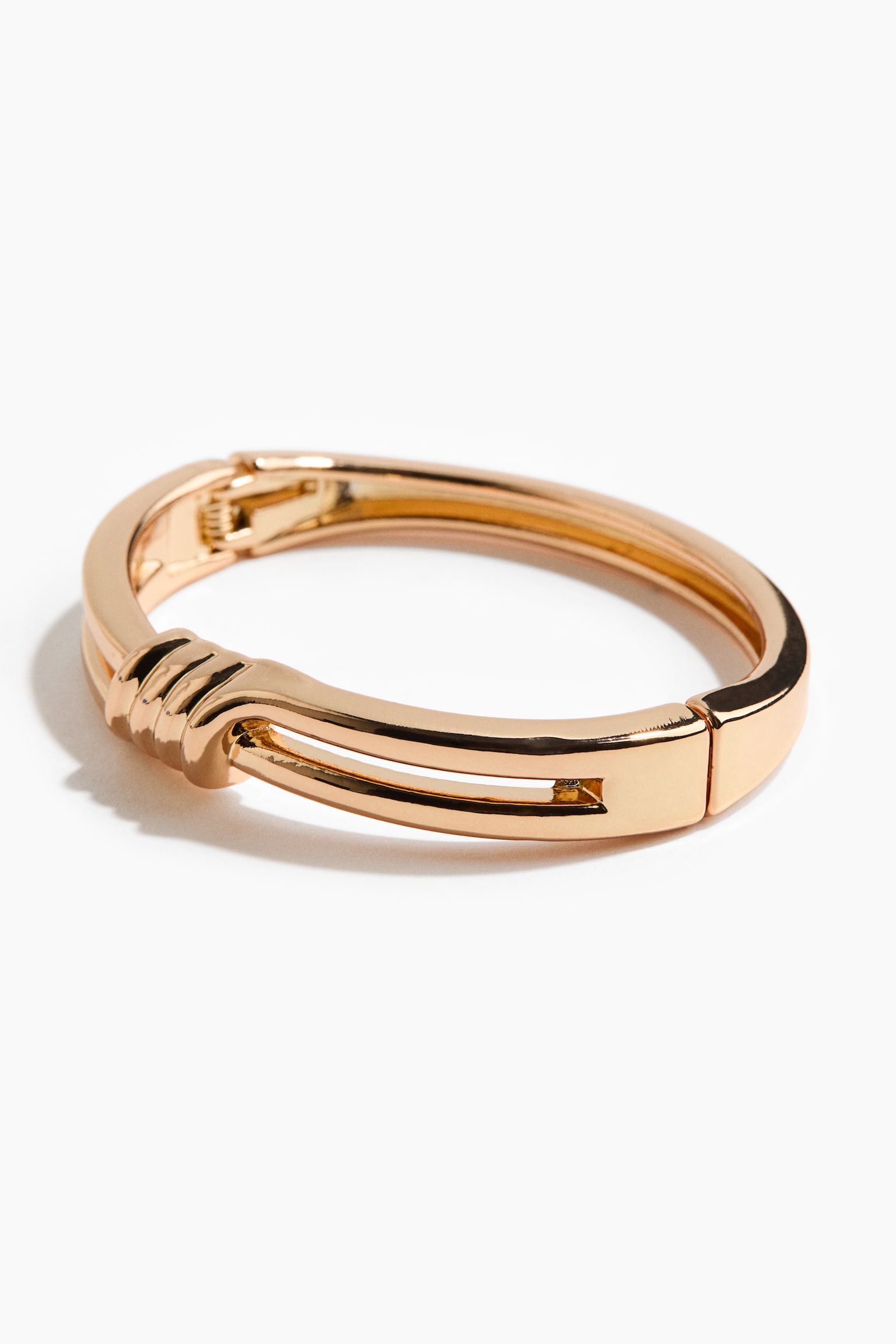 Hinged bangle - Gold-coloured - 2