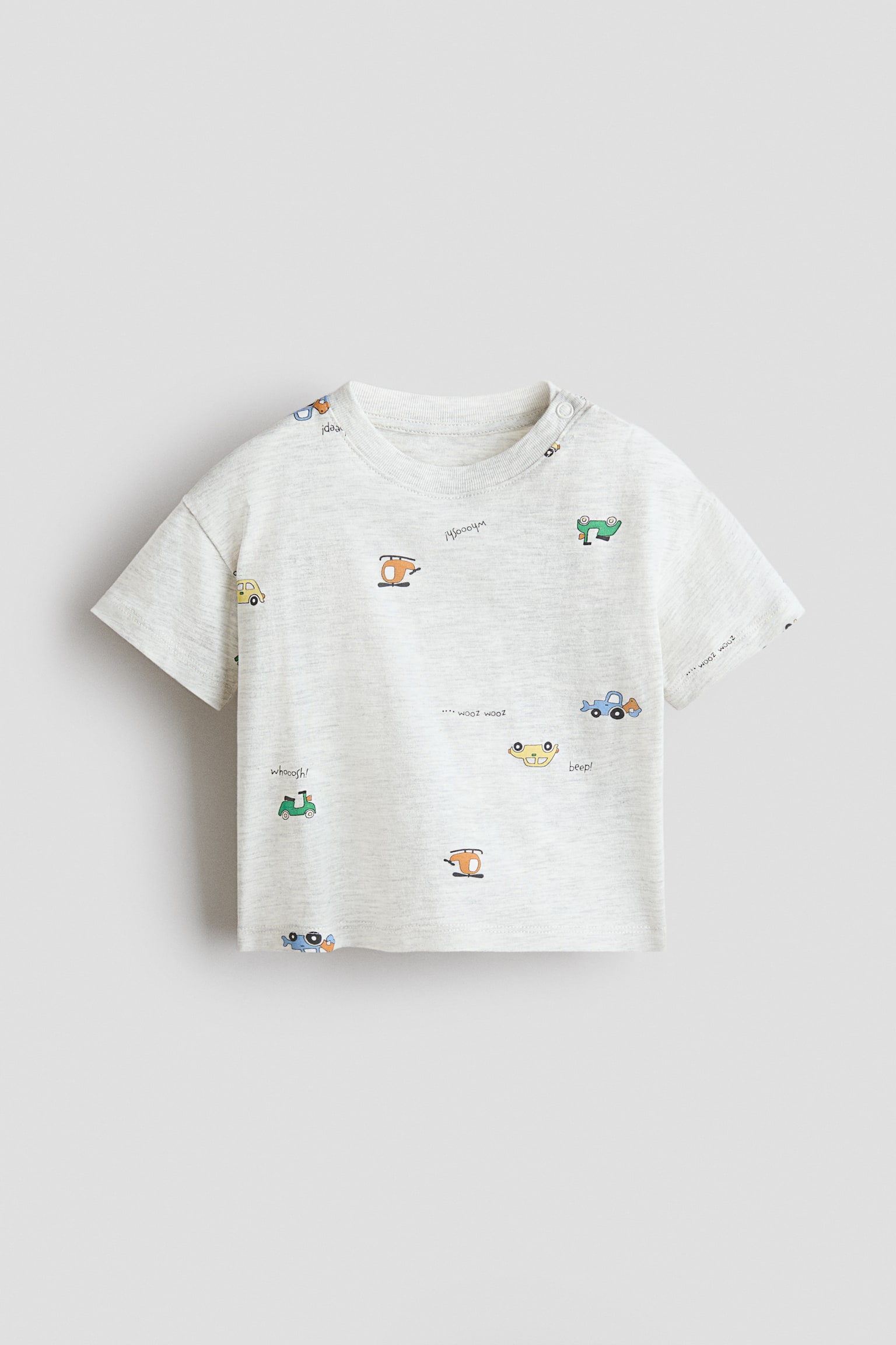 T-shirt i bomull med tryck - Ljusgrå/Fordon/Marinblå/Harbour/Vit/Bonjour/Crèmevit/Venice