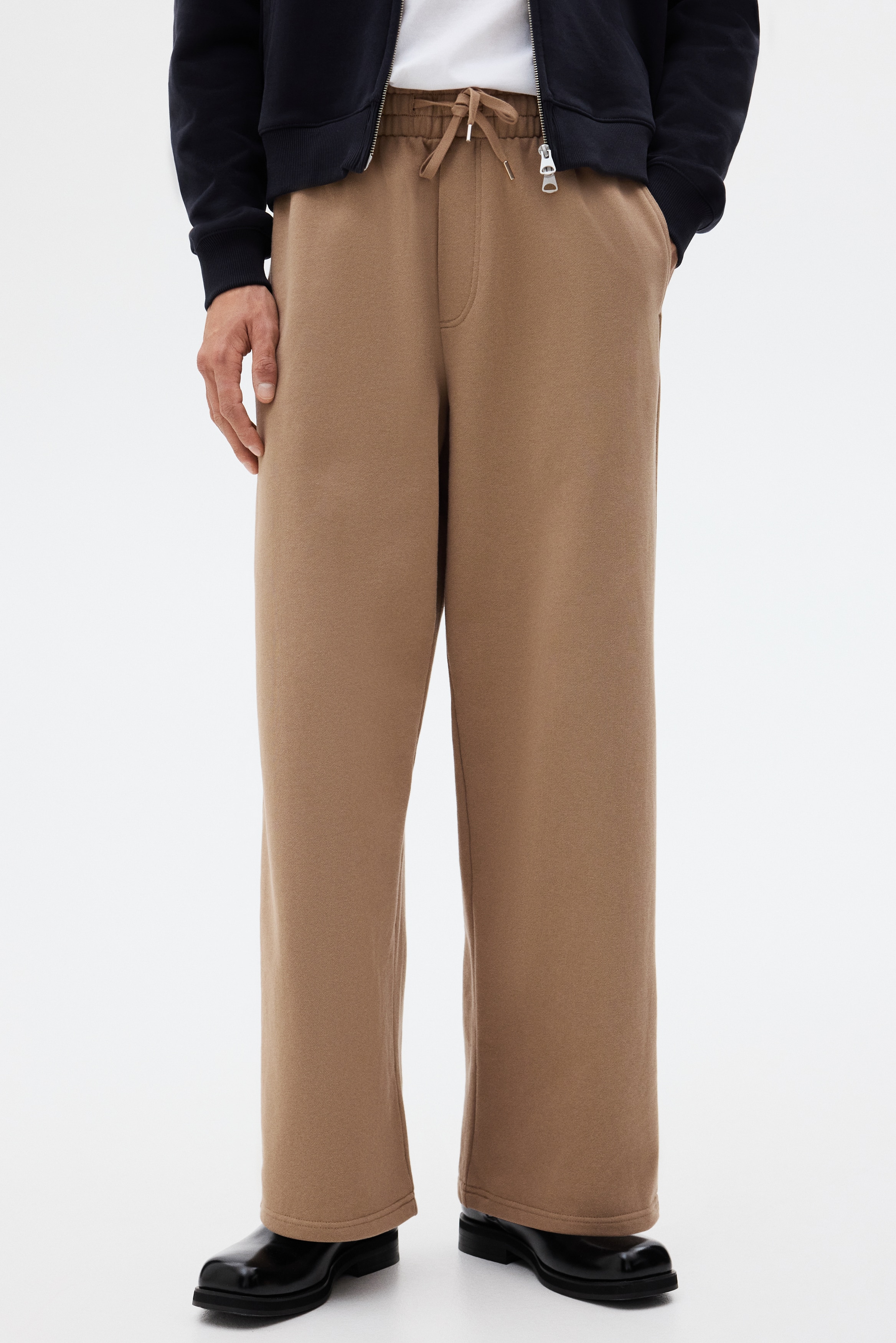 Wide-leg cotton joggers