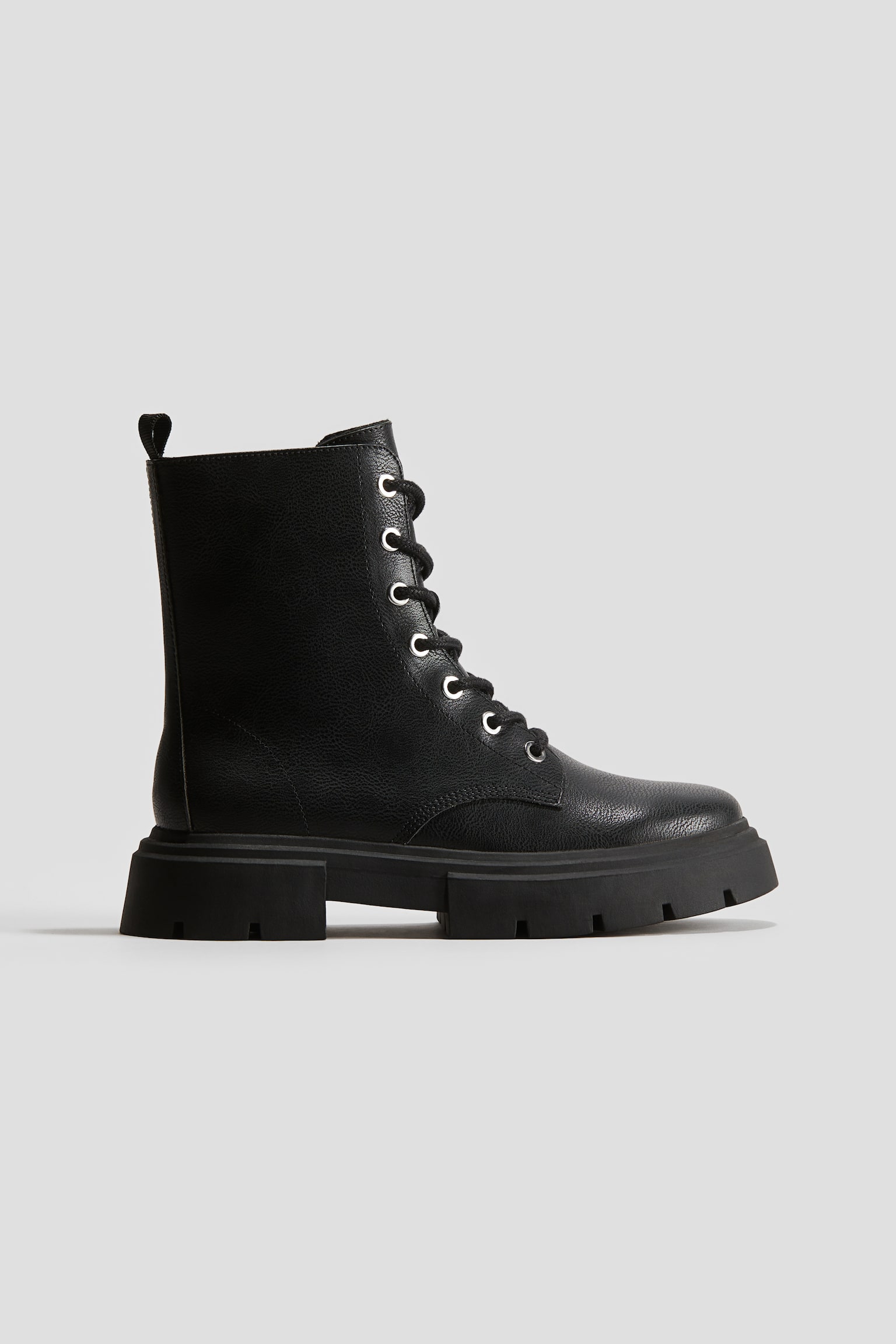 Chunky lace-up boots - Black - 1