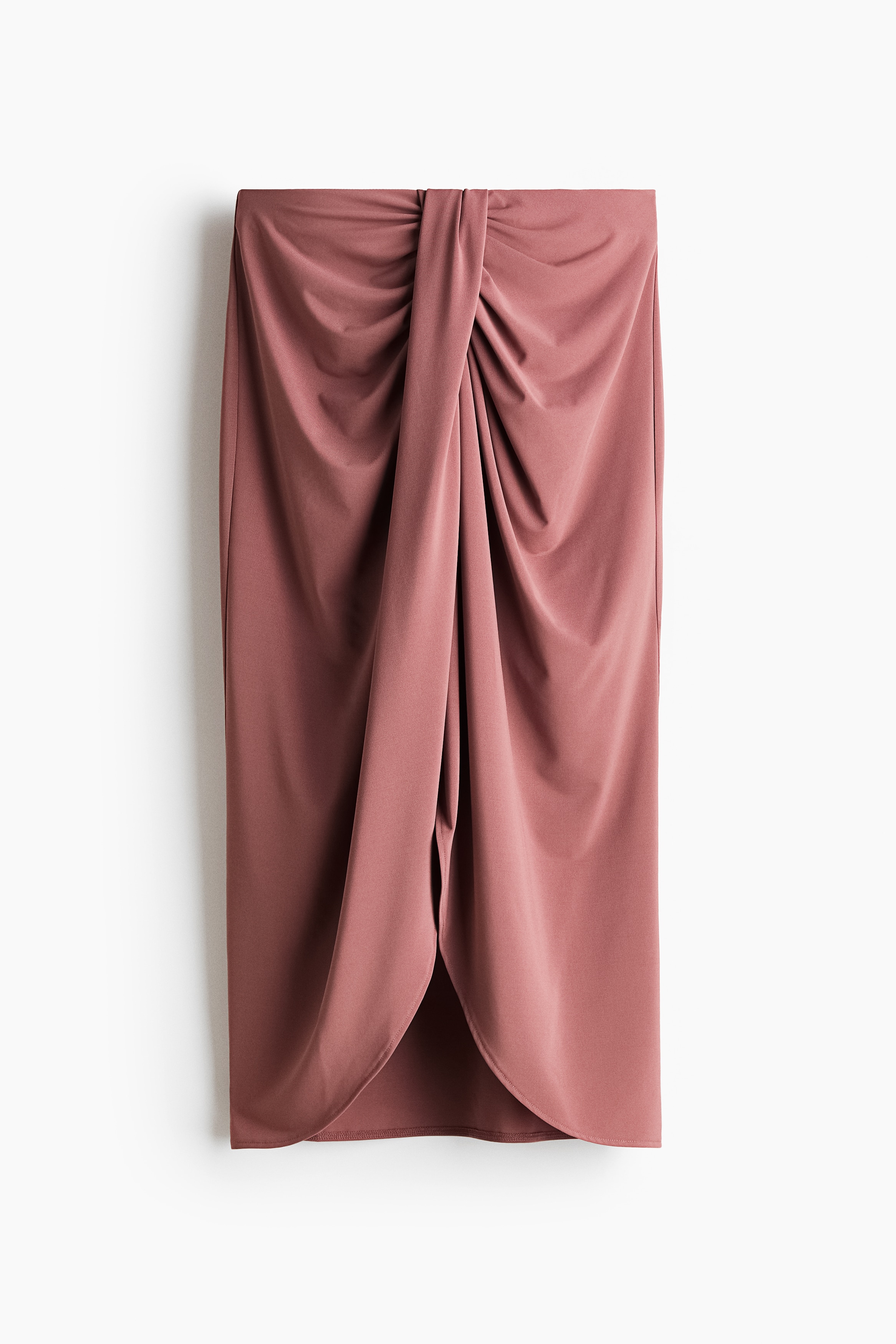 Draped Jersey Skirt - Dark dusty pink
