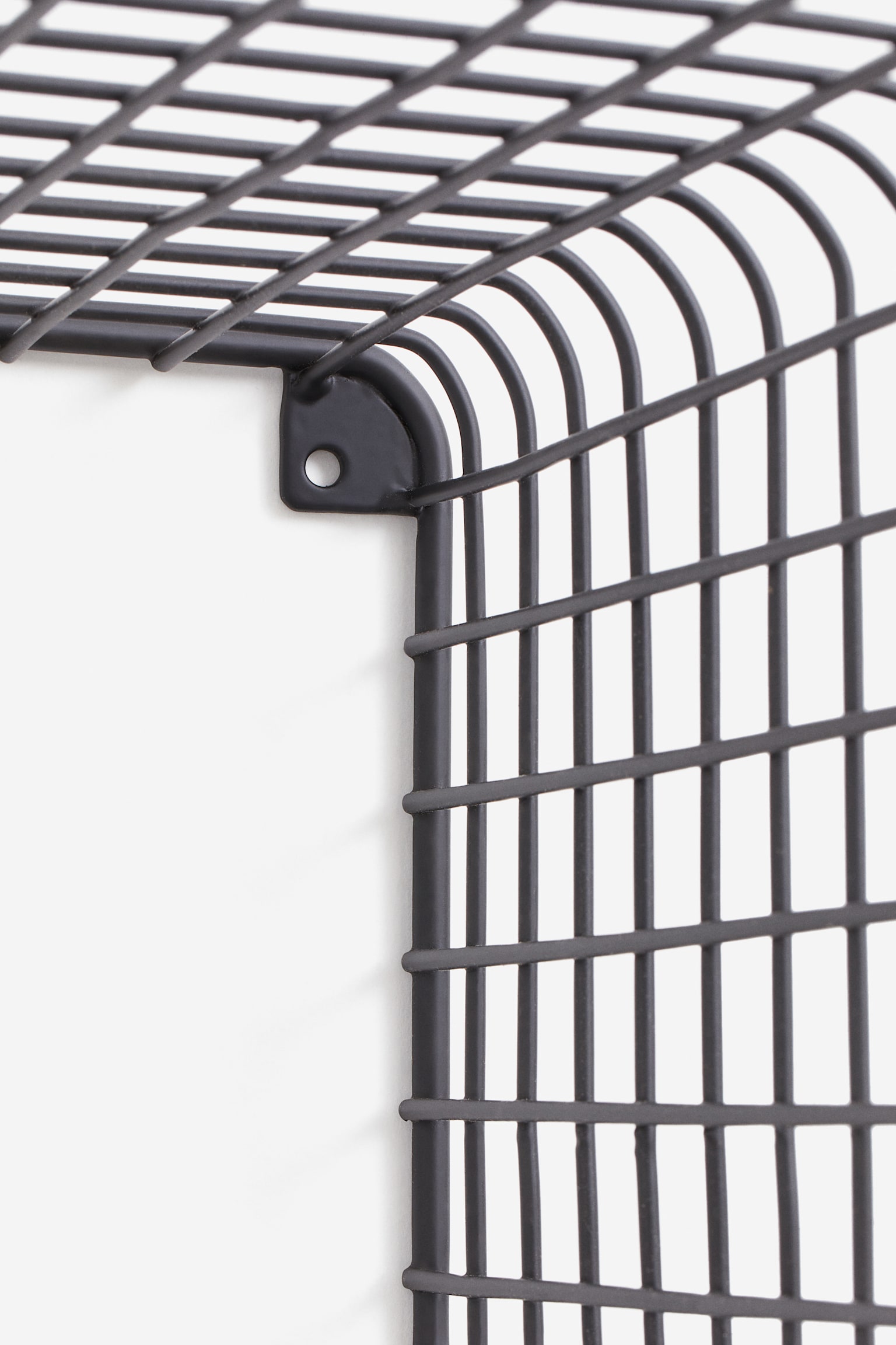 Metal wire wall shelf - Black/Silver-coloured - 3