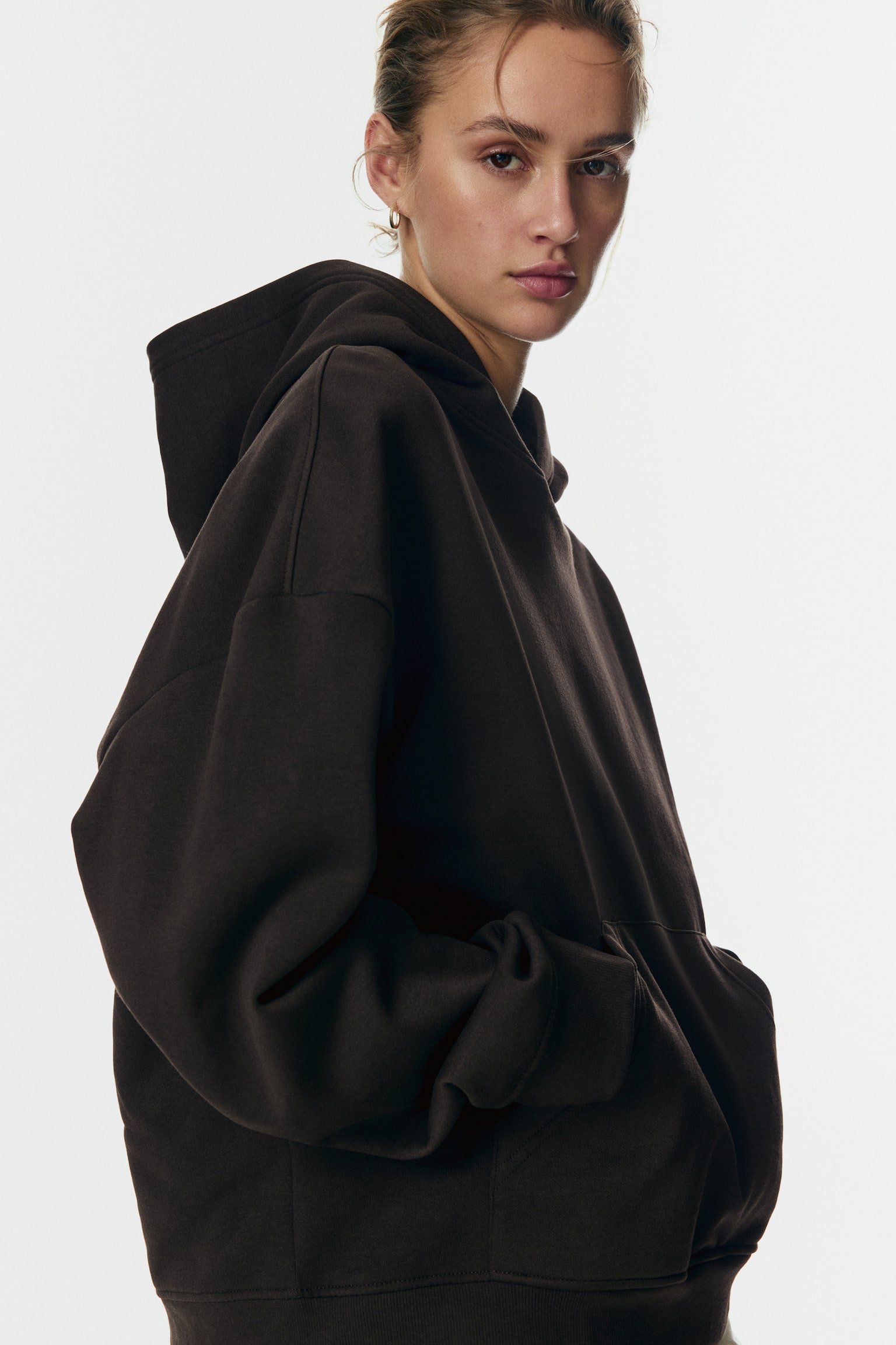 Hoodie - Dark brown/Light beige/Khaki green/Light gray melange/Navy blue - 6