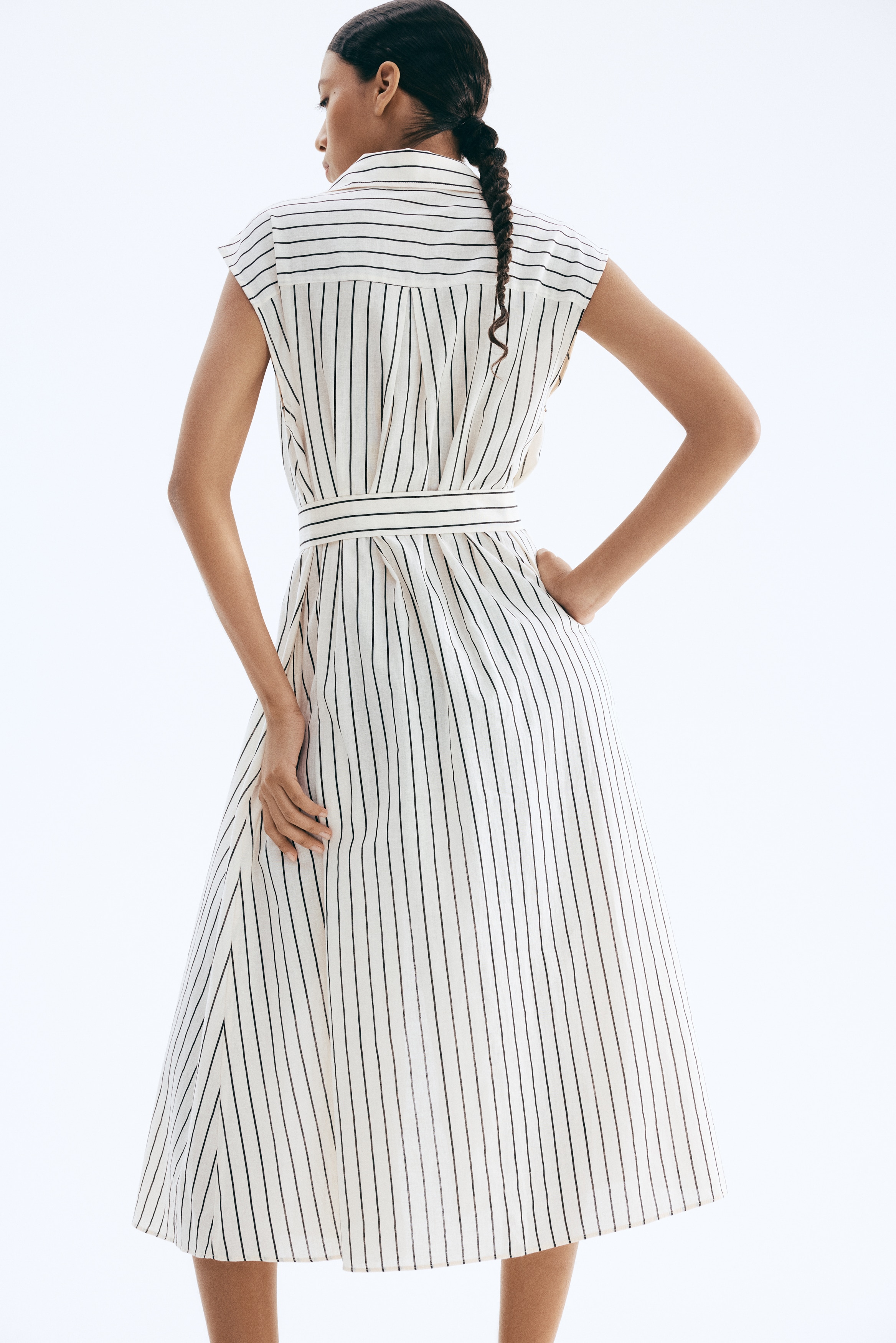 Linen-blend shirt dress