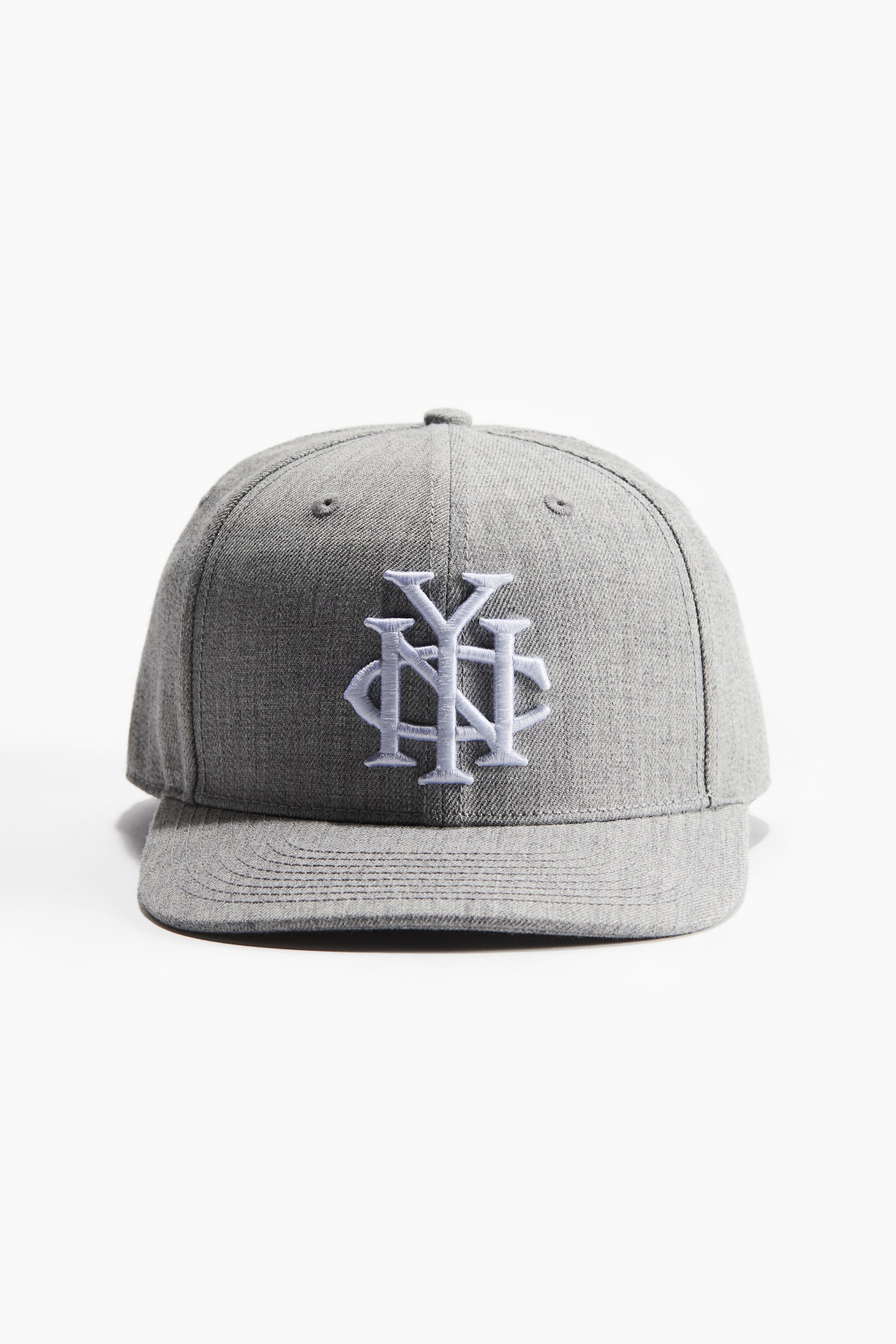 Embroidered-motif cap - Grey/NYC - 1