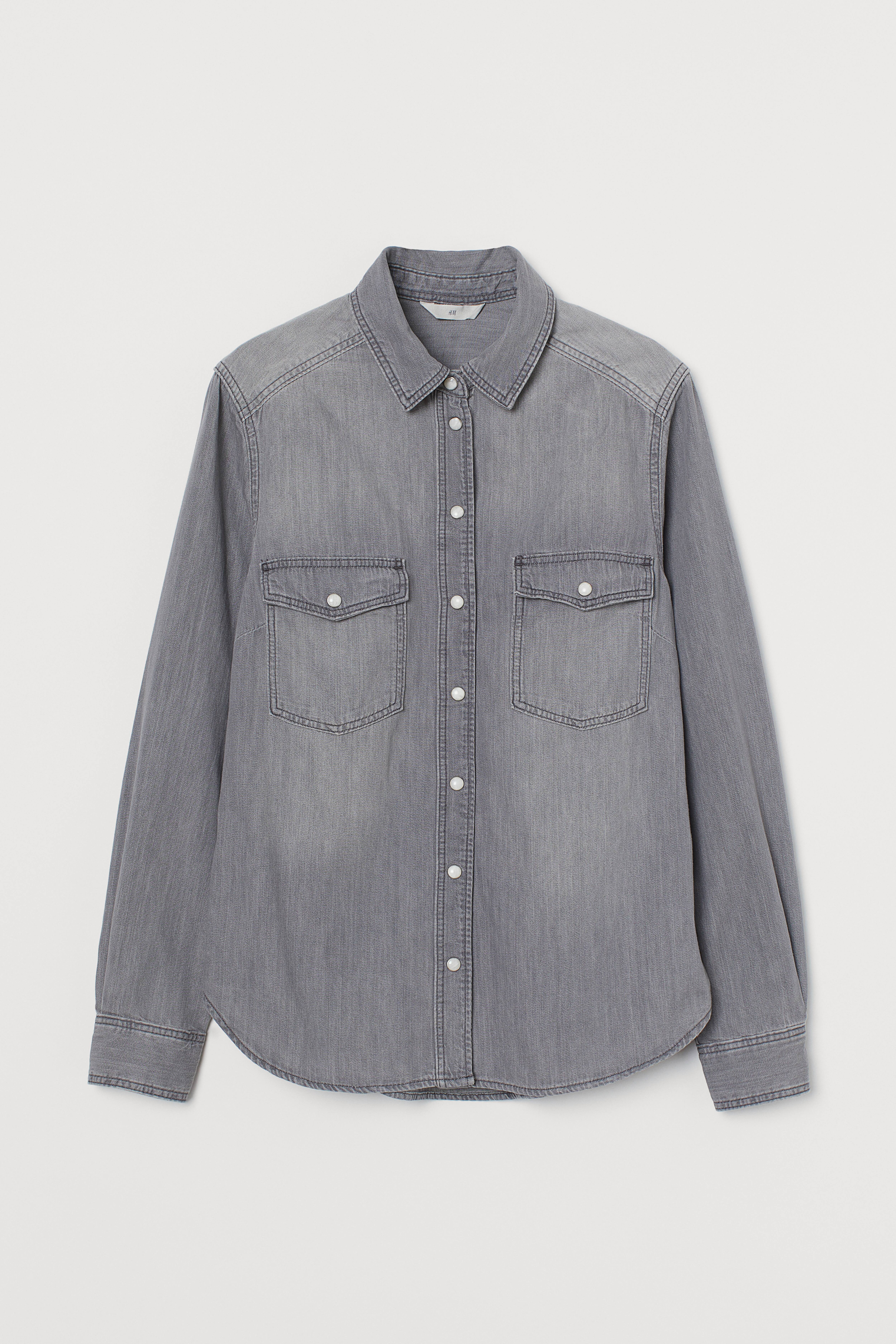 Denim shirt womens fashion h&m