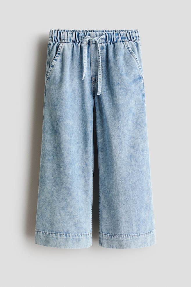 Wide-Leg Denim Joggers - Light denim blue/Dark denim blue/Black - 1