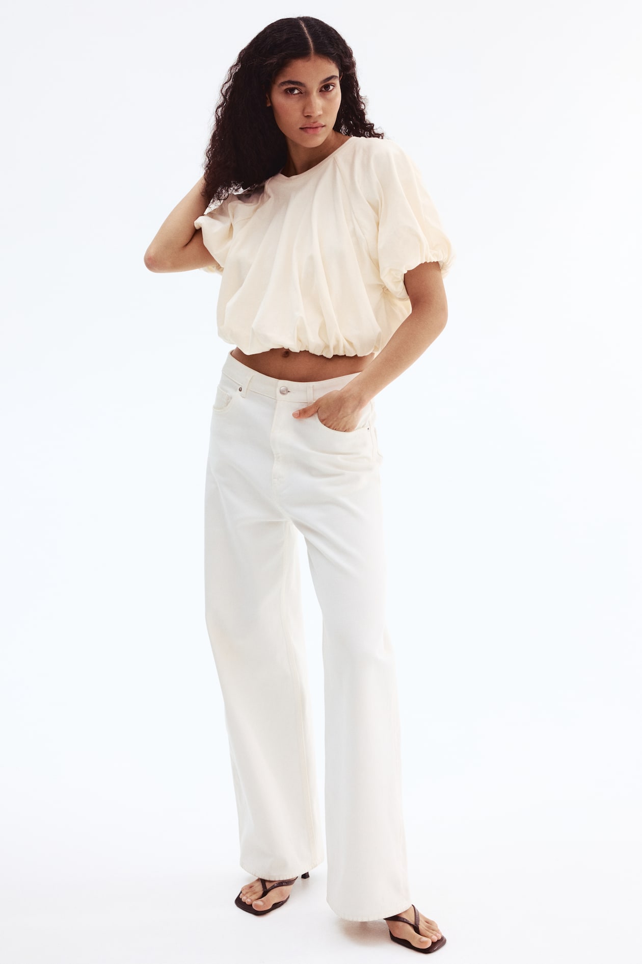 Bubble-Hem Cotton Top - image 3