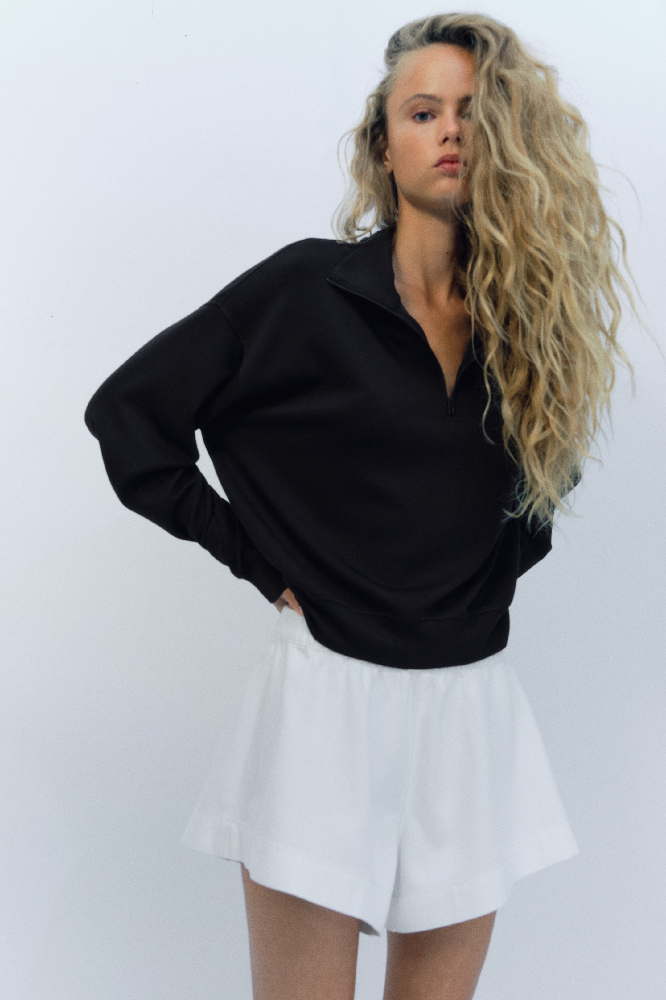 Viscose-Blend Half-Zip Sweatshirt