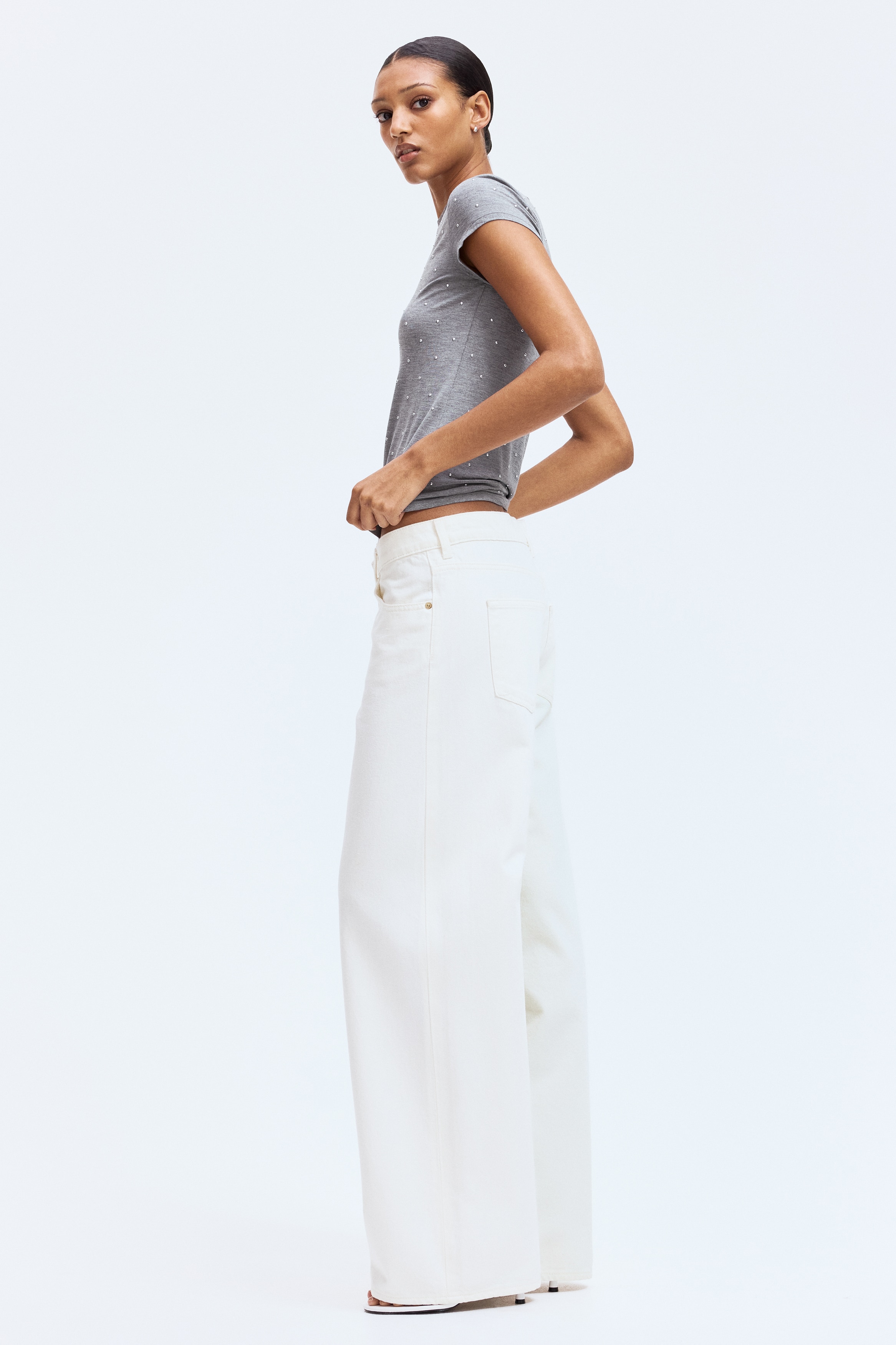 Eyelet-detail T-shirt