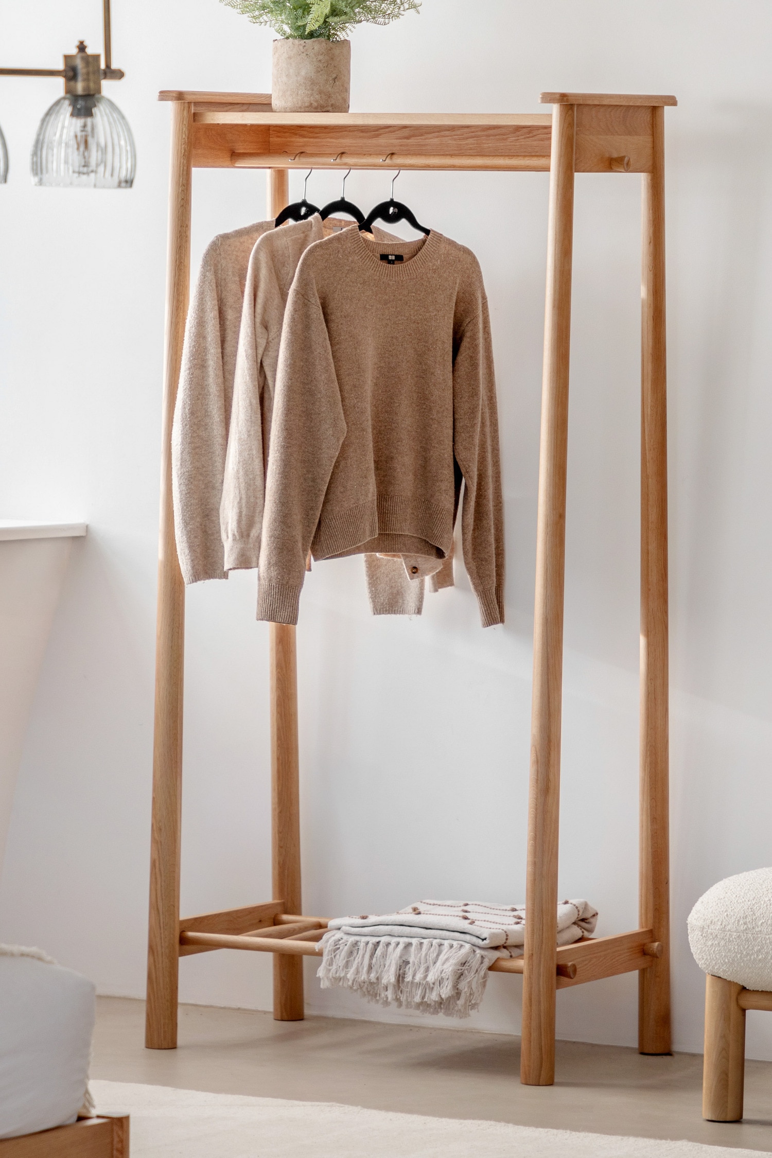 Wooden Open Wardrobe-Light Wood