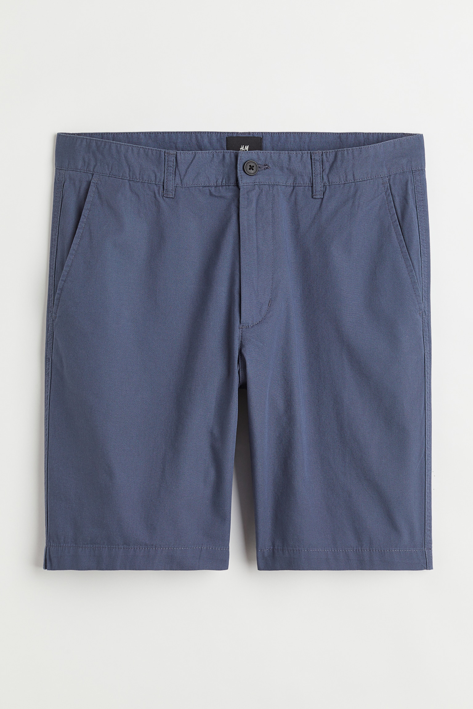 Regular Fit Cotton Chino Shorts - Blue