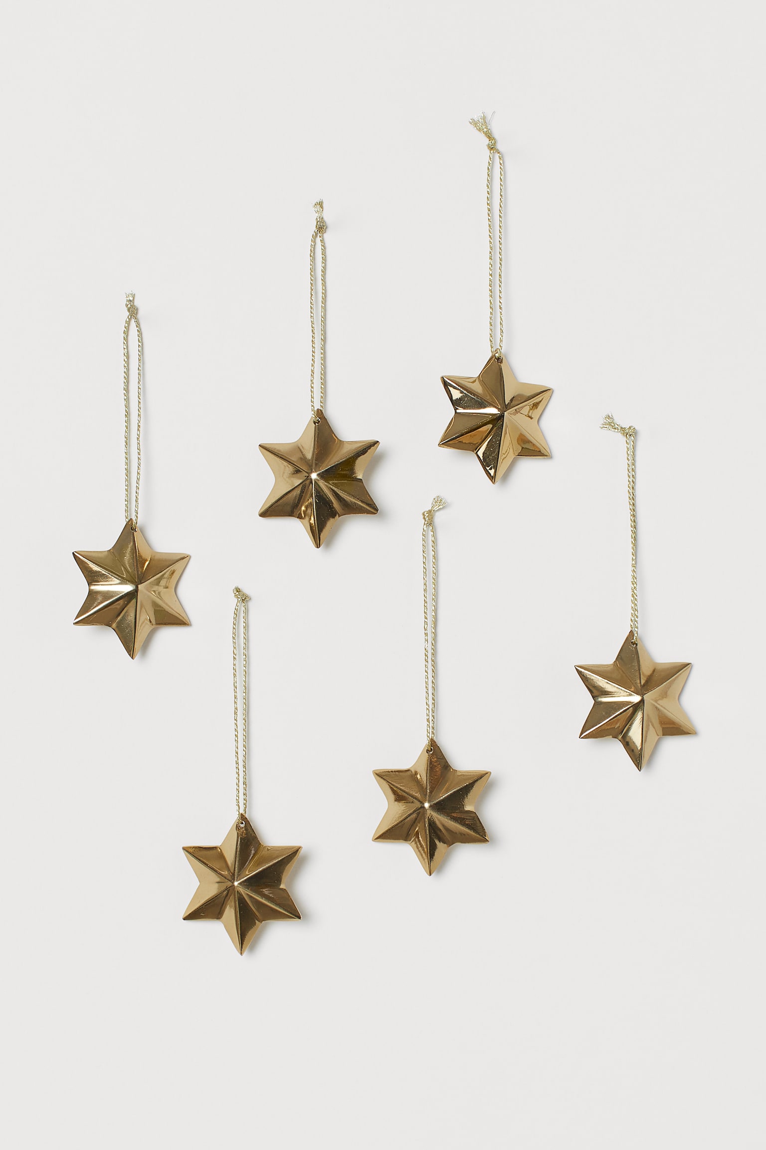 6-pack Christmas decorations - Gold-coloured/White/Stars/Silver-coloured/Black/Stars - 1