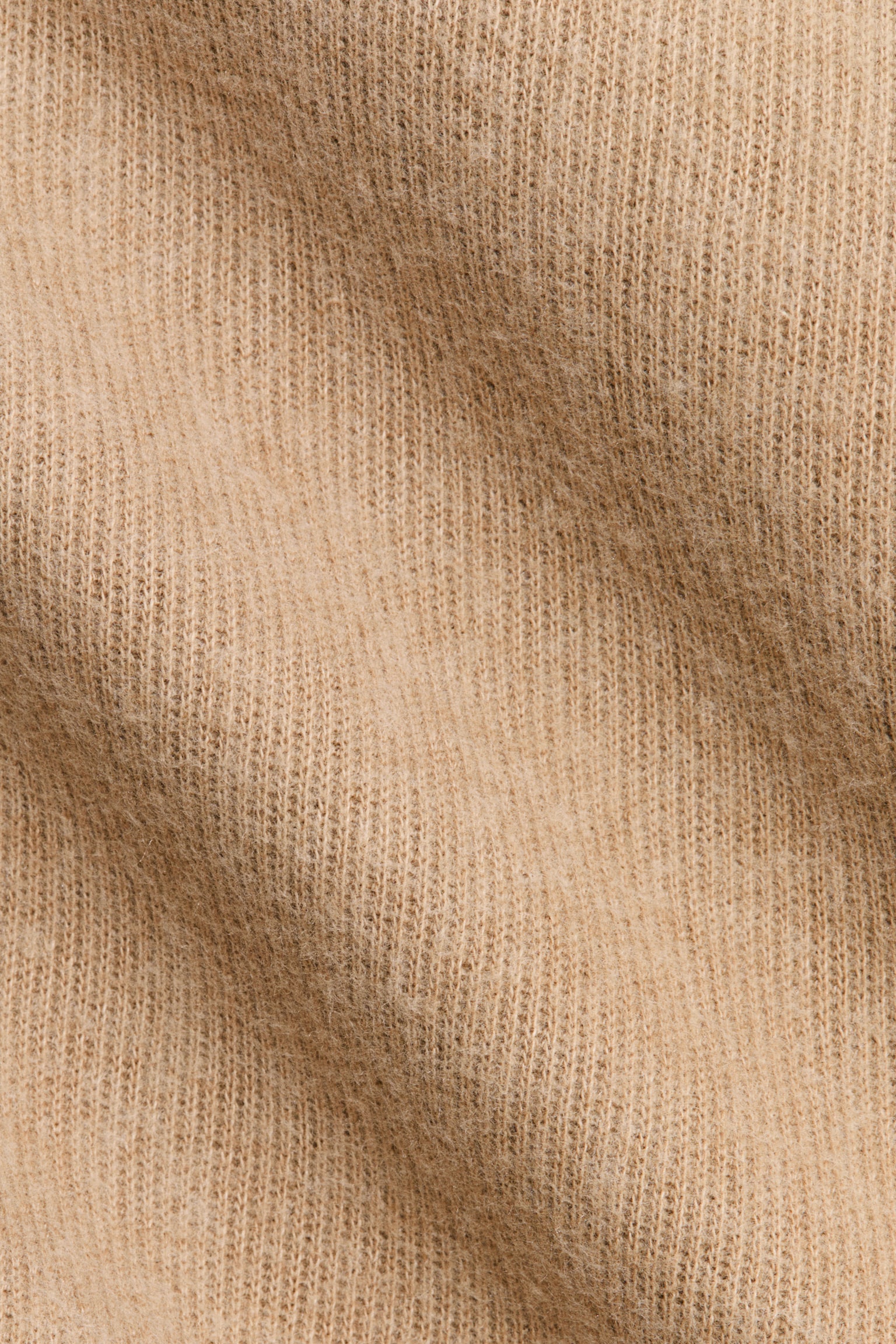 V-Ausschnitt-Shirt in Rippstrick - Beige/Brown marl/Dunkelgraumeliert - 2