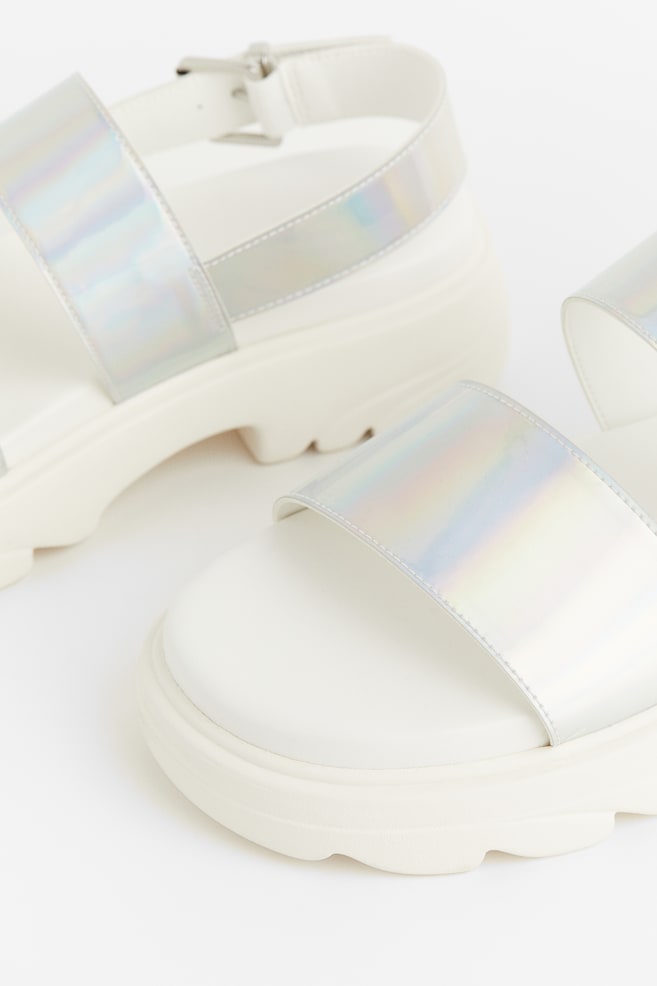 Chunky sandals - White/Holographic - 4
