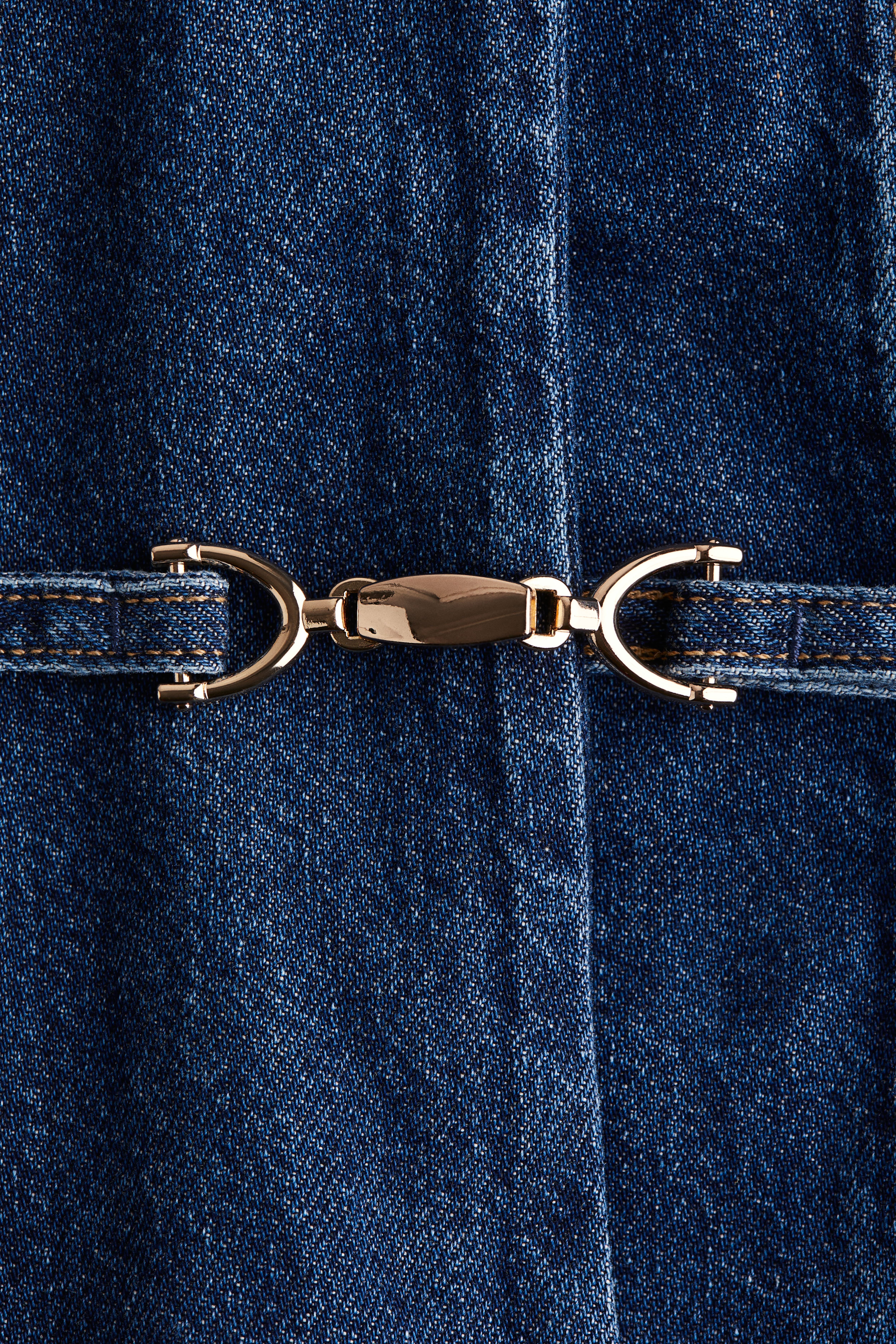 Buckle-Detail Denim Dress