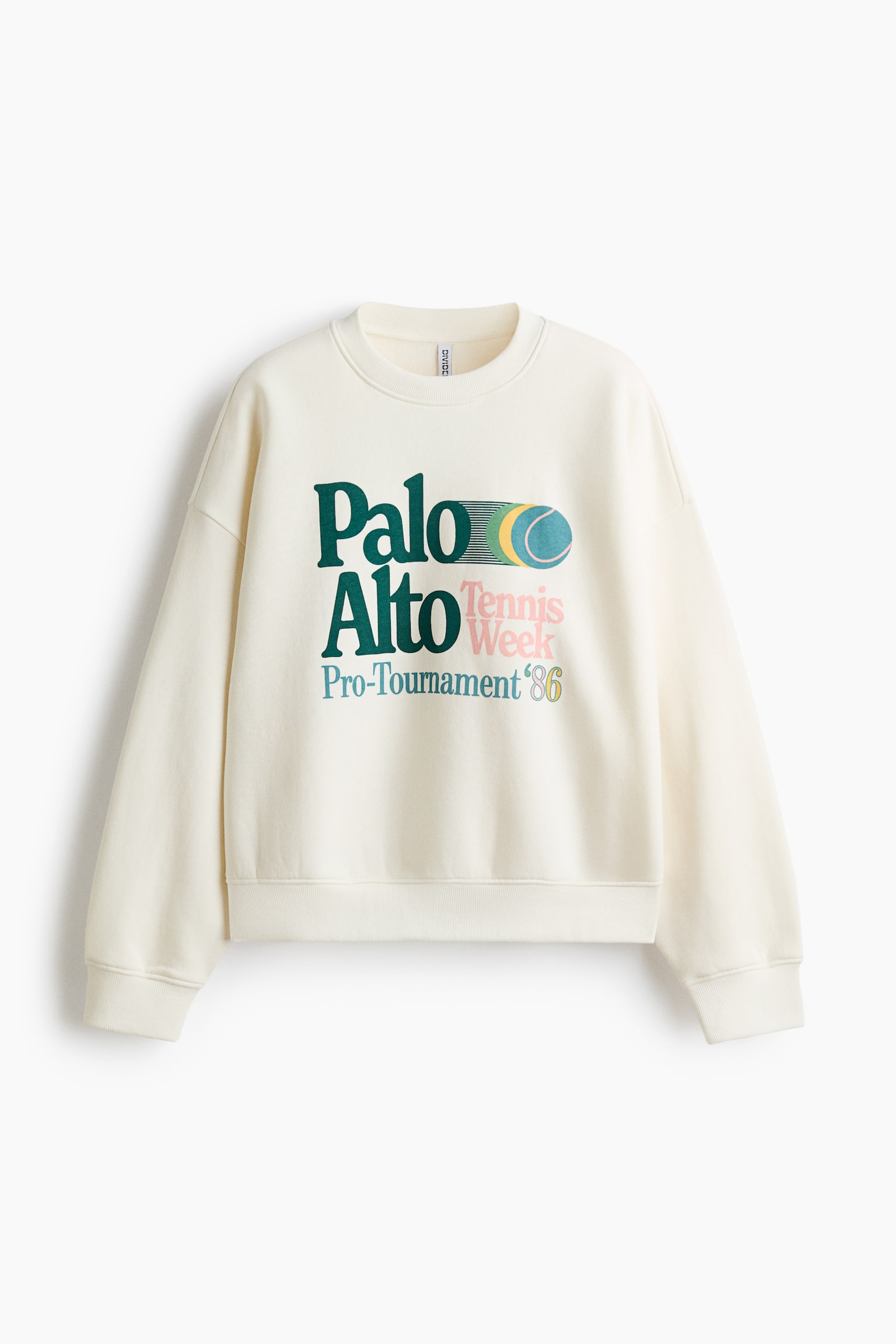 Oversized Printed Sweatshirt - Cream/Palo Alto - 1