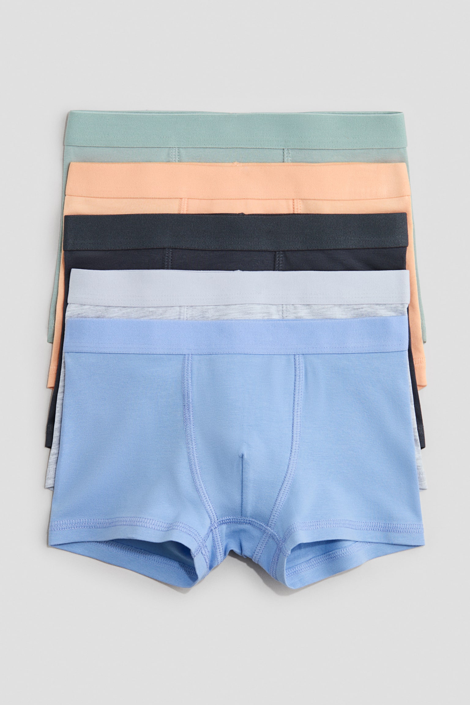 5-pack Boxer Briefs - Light blue/dark gray/Navy blue/green/White/gray/Black/khaki green/white