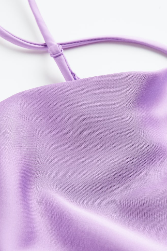 Satin corset top - Light purple/Cerise - 3
