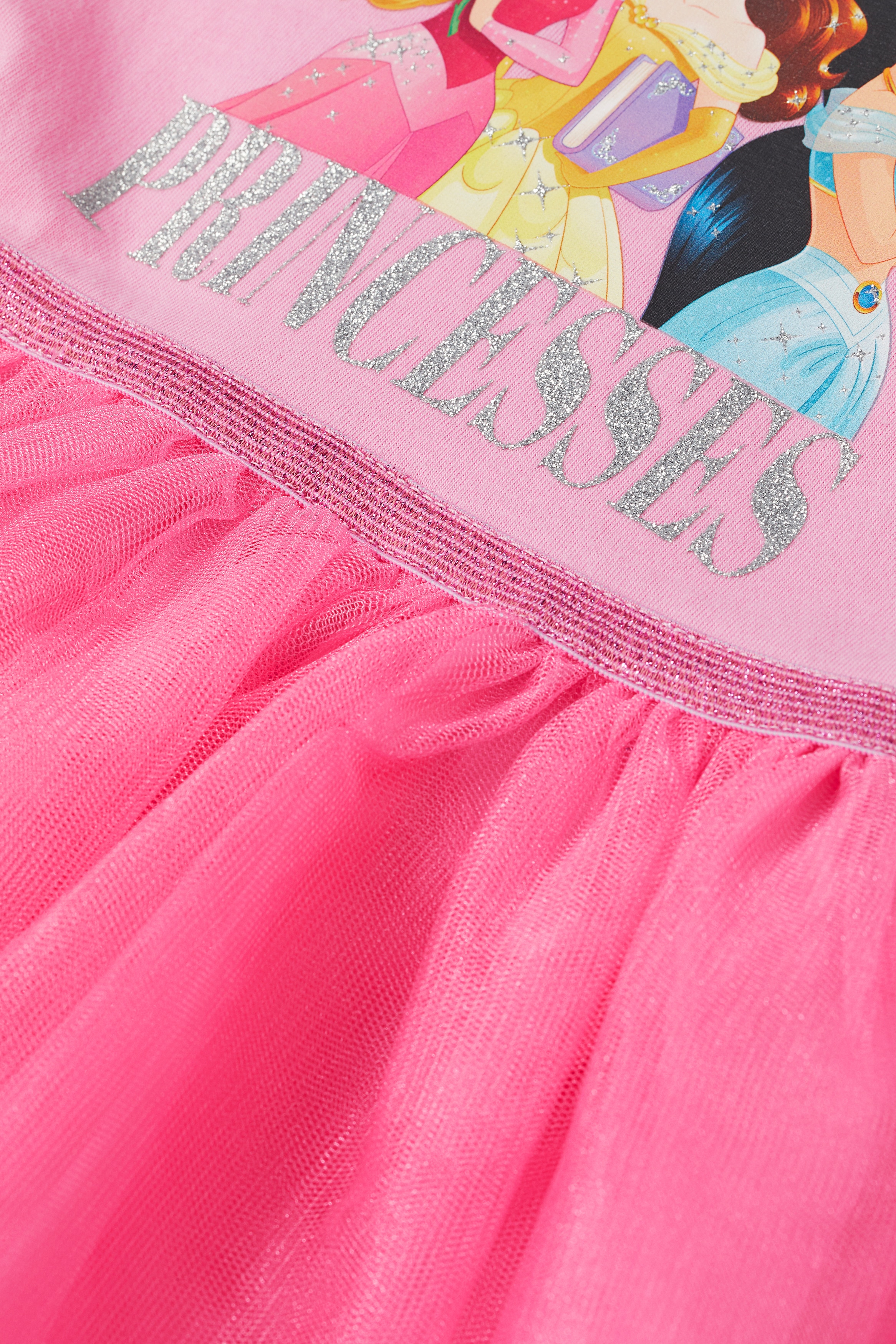 プリントチュールワンピース - ピンク/ディズニープリンセス プリントチュールワンピース - ピンク/ディズニープリンセス