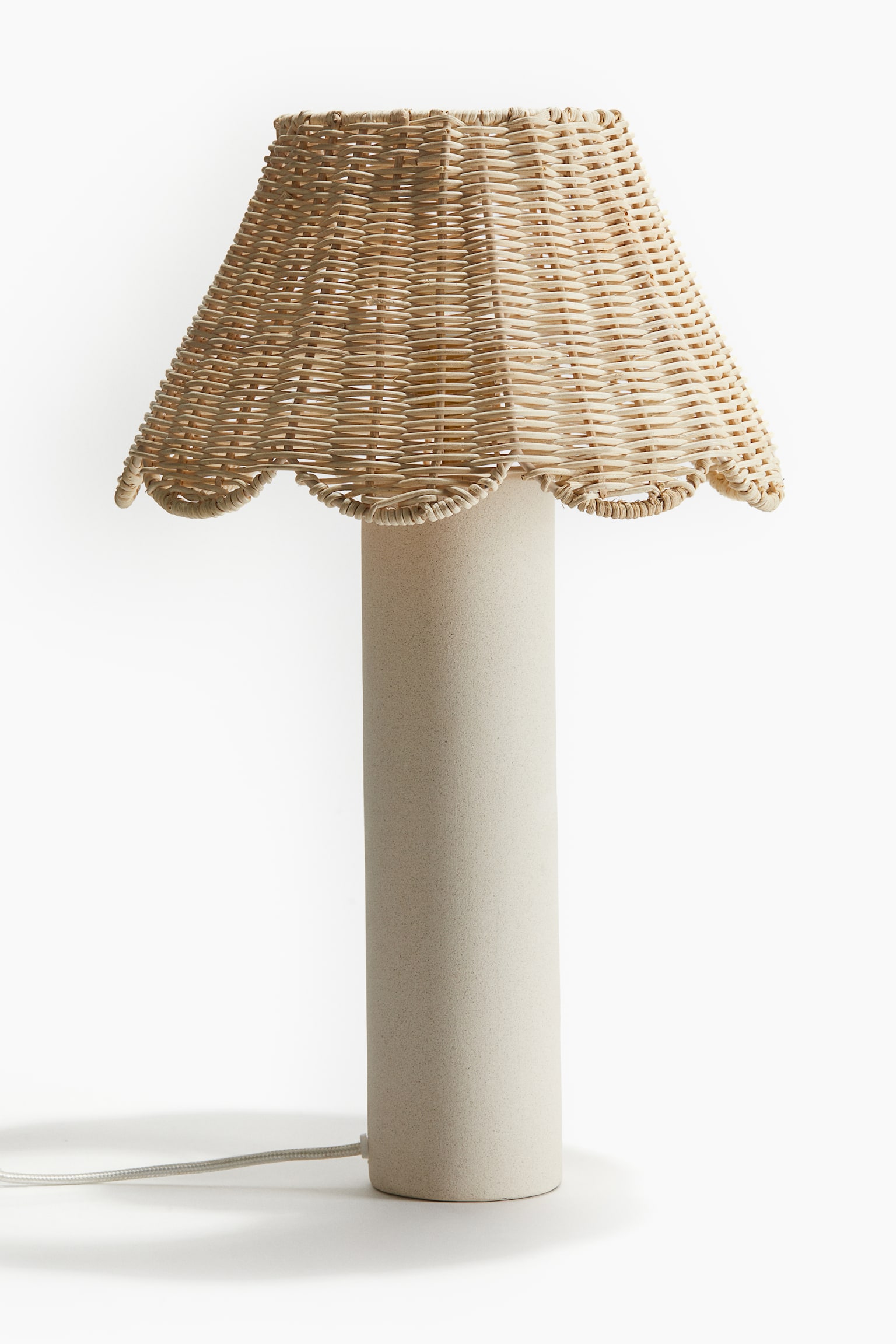 Scallop-edged rattan lampshade - Light beige - 2