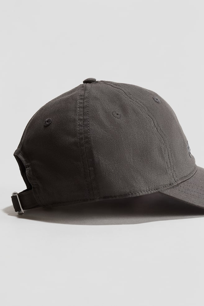 Casquette en twill avec impression en relief-Gris foncé - 3