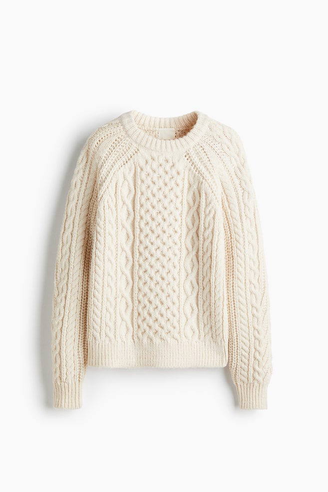 Cable-knit jumper - Cream/Mole - 1