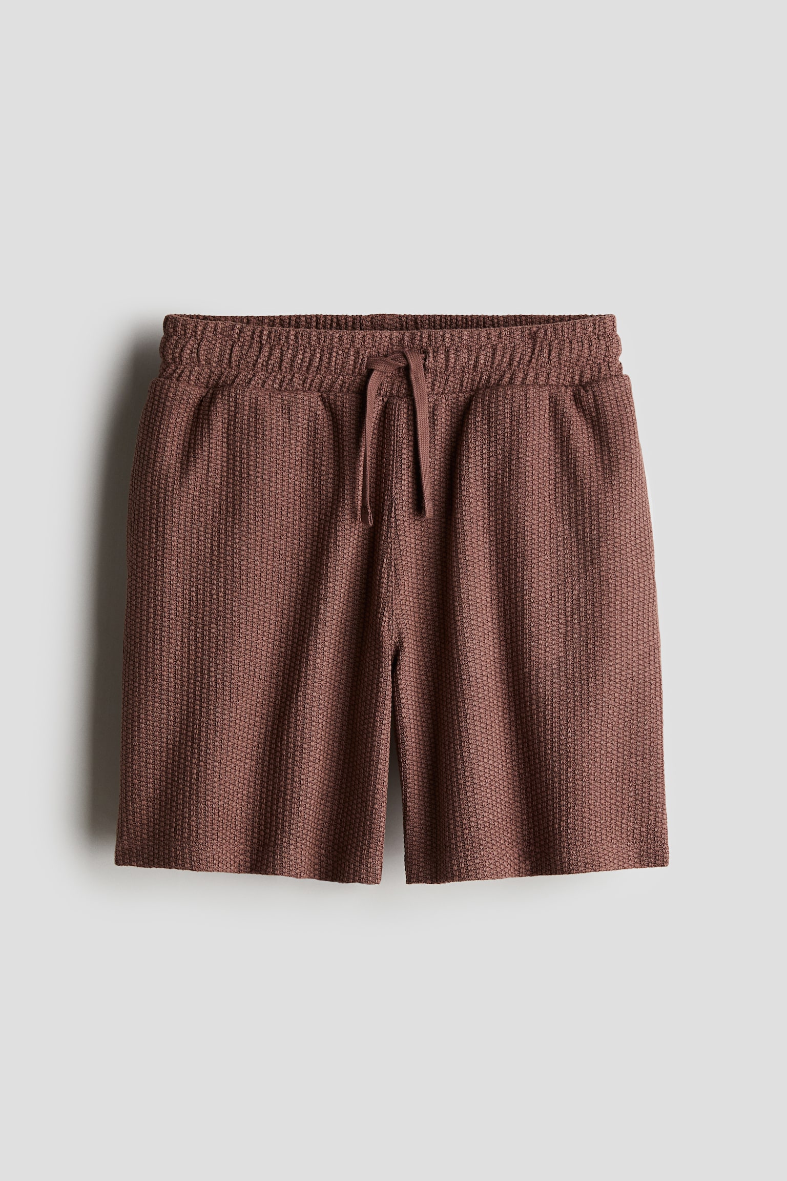 Textured-knit shorts - Brown/White/Light dusty green - 1