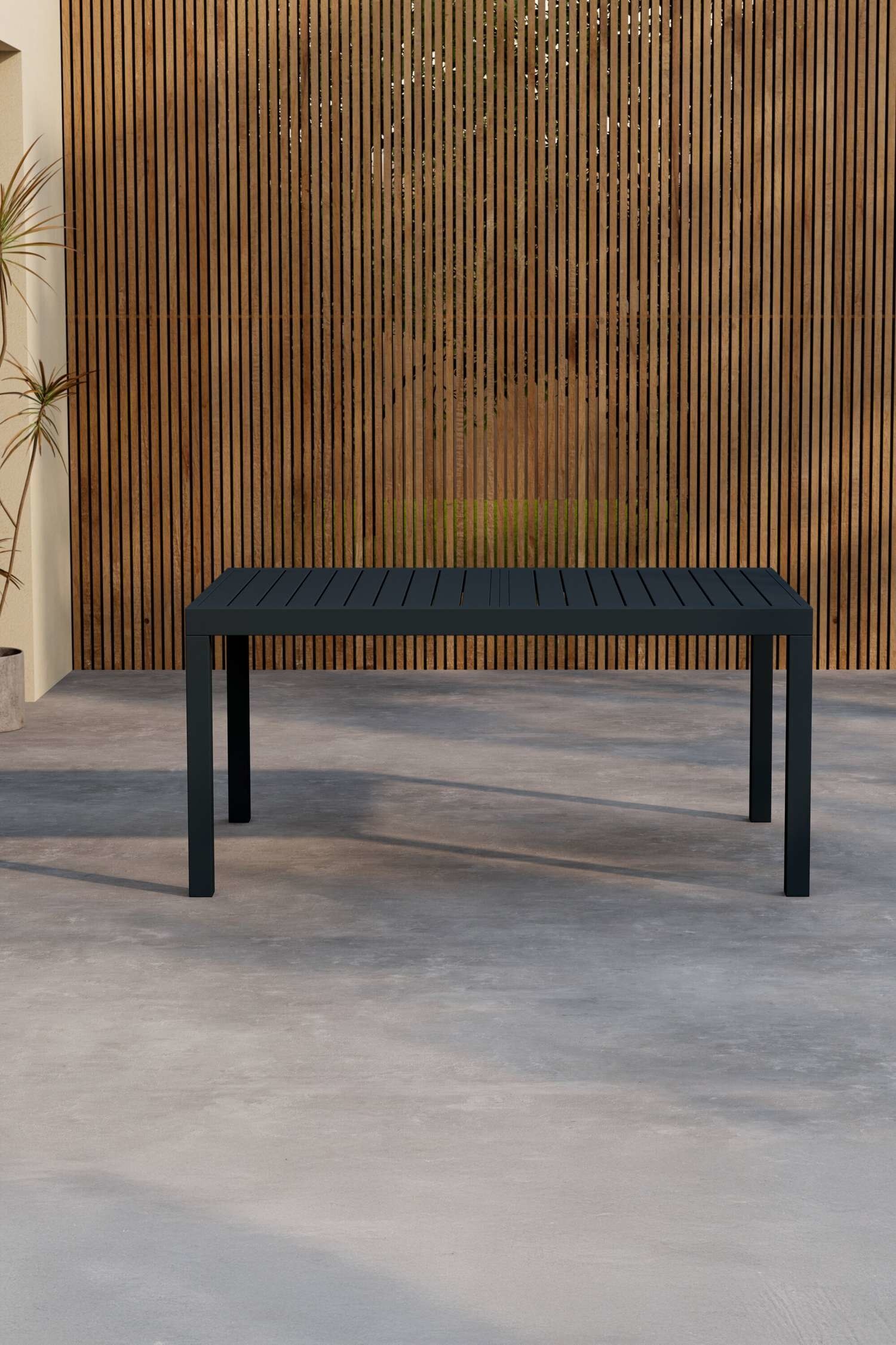 Capo Dining Table - Aluminum, Black/Aluminum, Beige