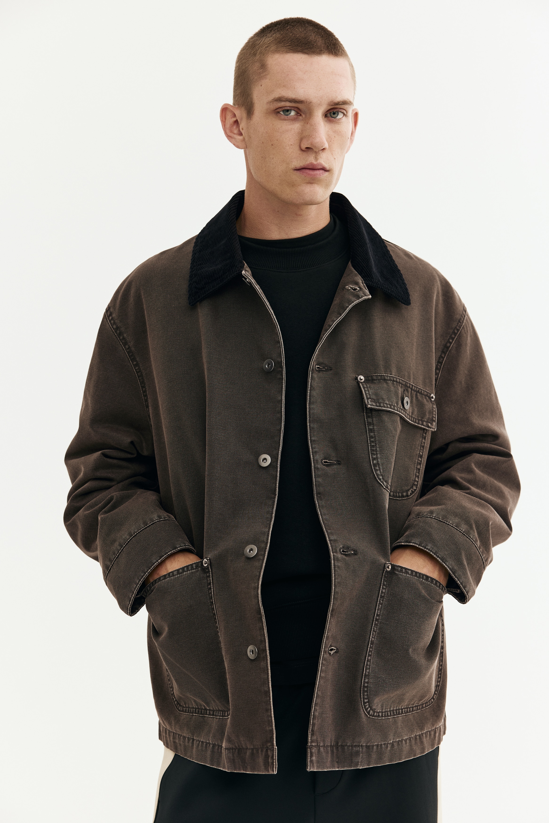 Cotton canvas jacket - Dark grey