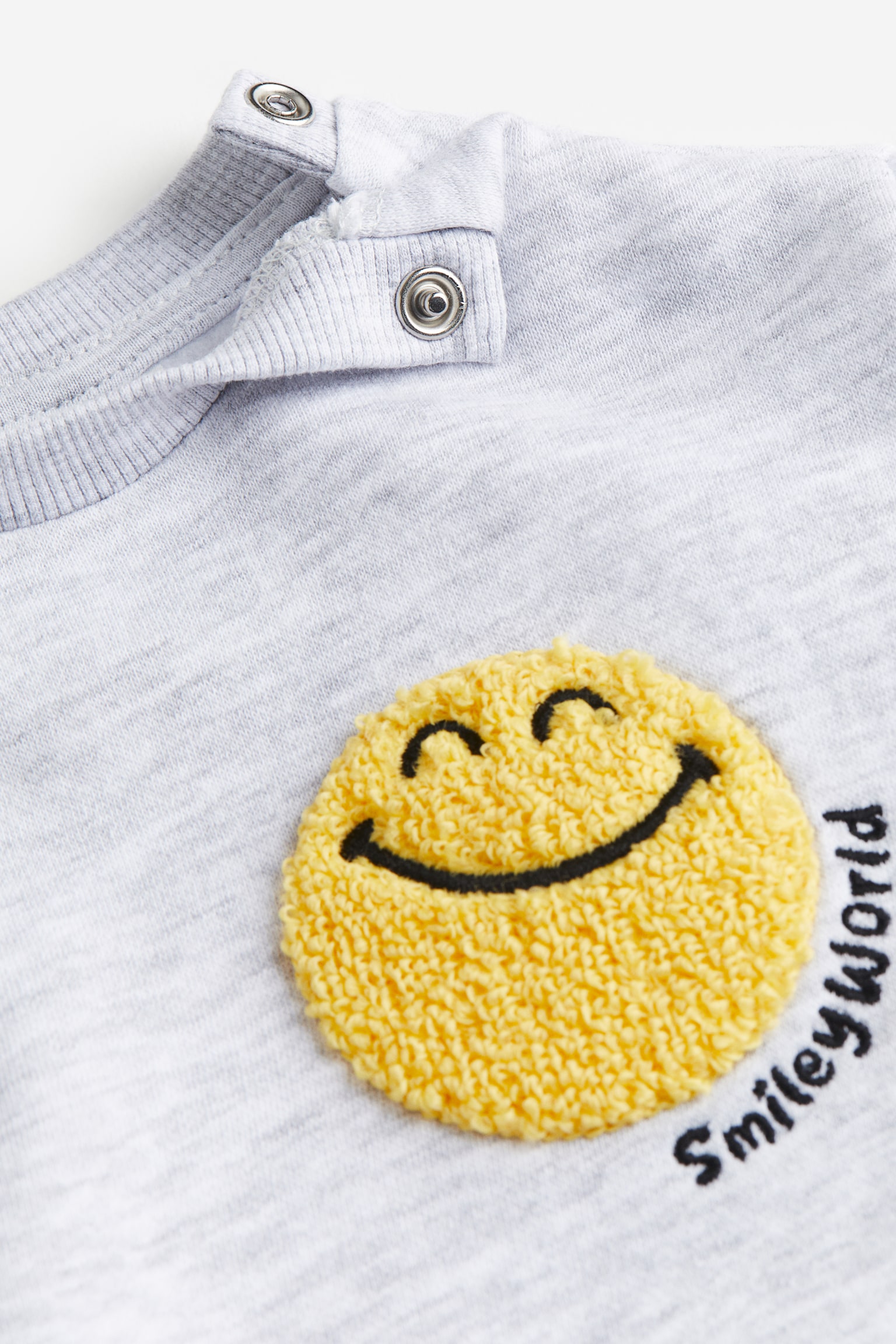 Motif-detail sweatshirt - Light grey marl/SmileyWorld® - 2