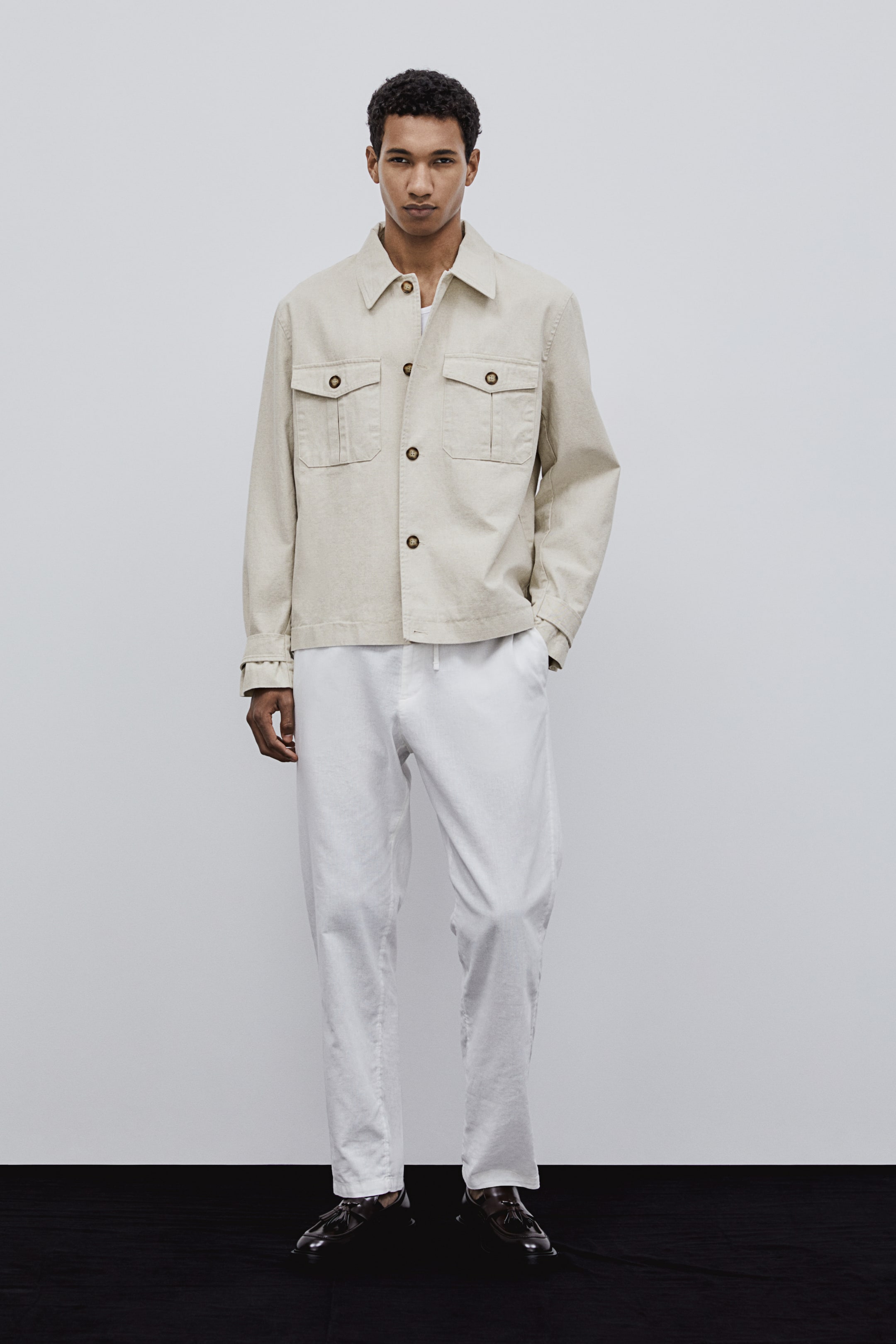 Slim Fit Linen-blend Jacket